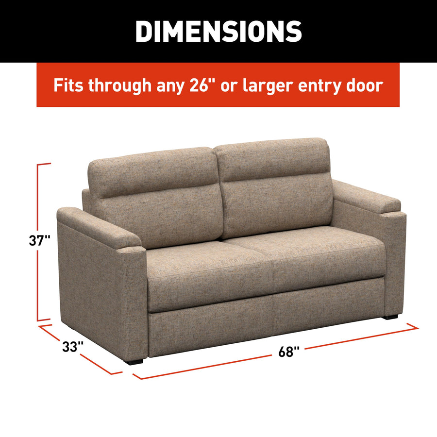 Dellmead RV Clickback Sleeper Sofa THOMAS PAYNE Signature Heritage Series 68" with Automatic, Adjustable Fold-Out Legs, Four Reclining Positions, Easy Transition - 2024044228