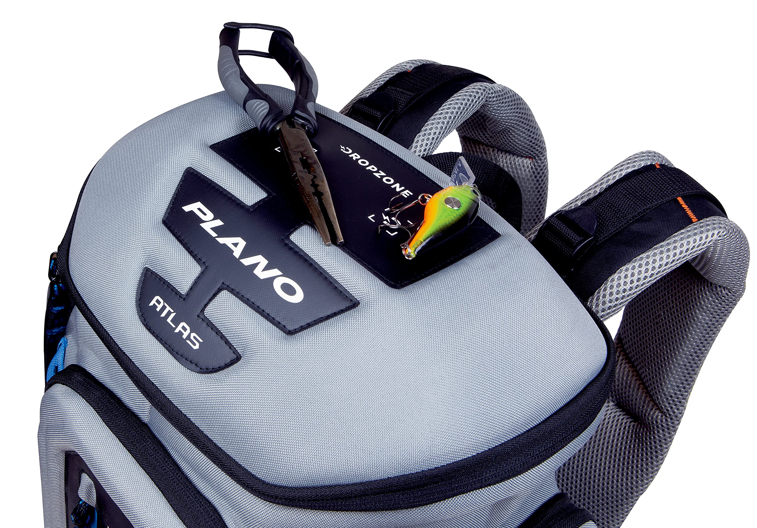Plano 3700 Atlas Fishing Tackle Backpack, Gray EVA Material, Includes 3 3750 StowAway Utility Boxes for Worms, Lures, & Baits, Waterproof & Non-Skid Base, Grey