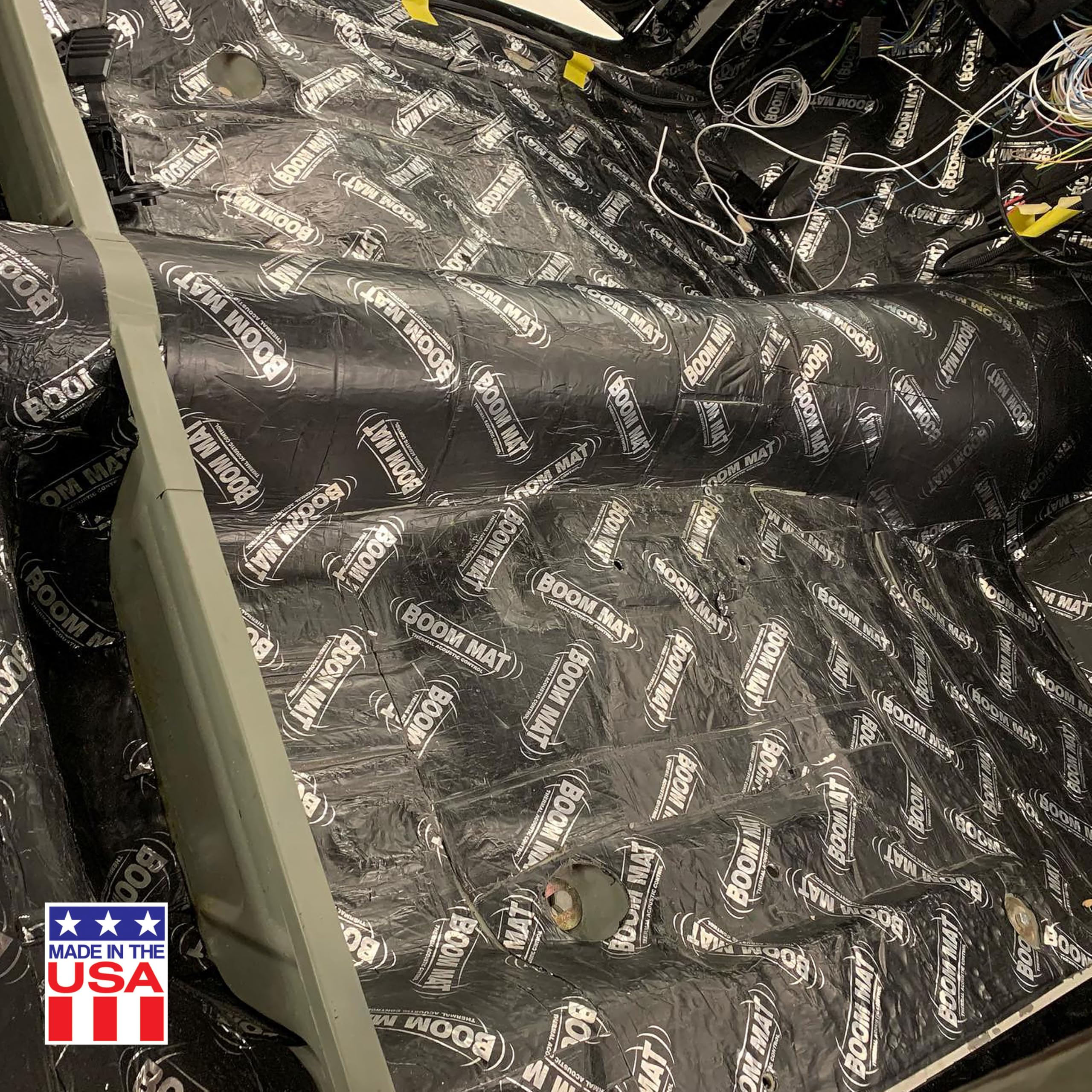 Boom Mat Design Engineering Sound Deadening Material with Adhesive Backing | 12" x 12.5" x 2mm (Pack of 4)