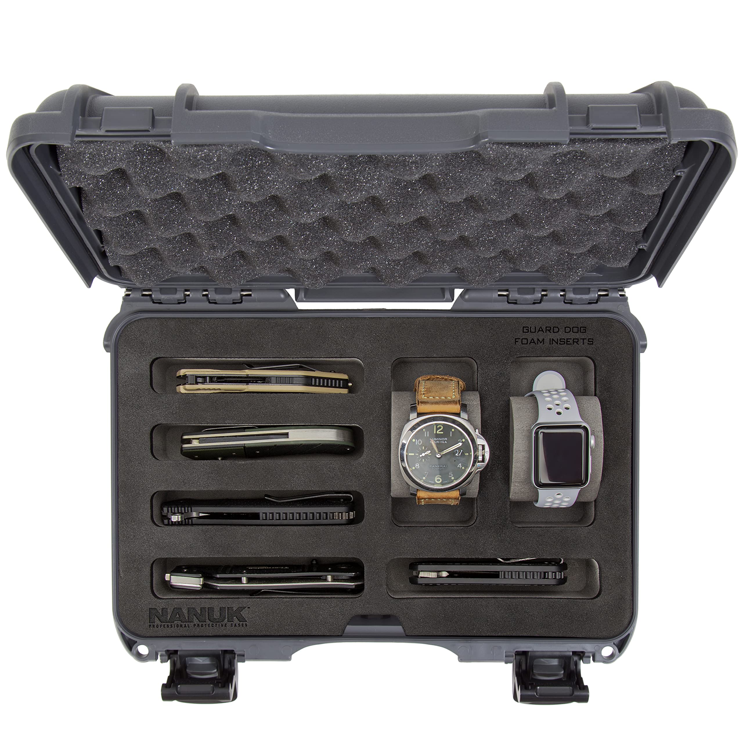 Case Nanuk w/Foam Insert for 2 Watches and 5 Knives - Graphite 909-2WT5KNI7