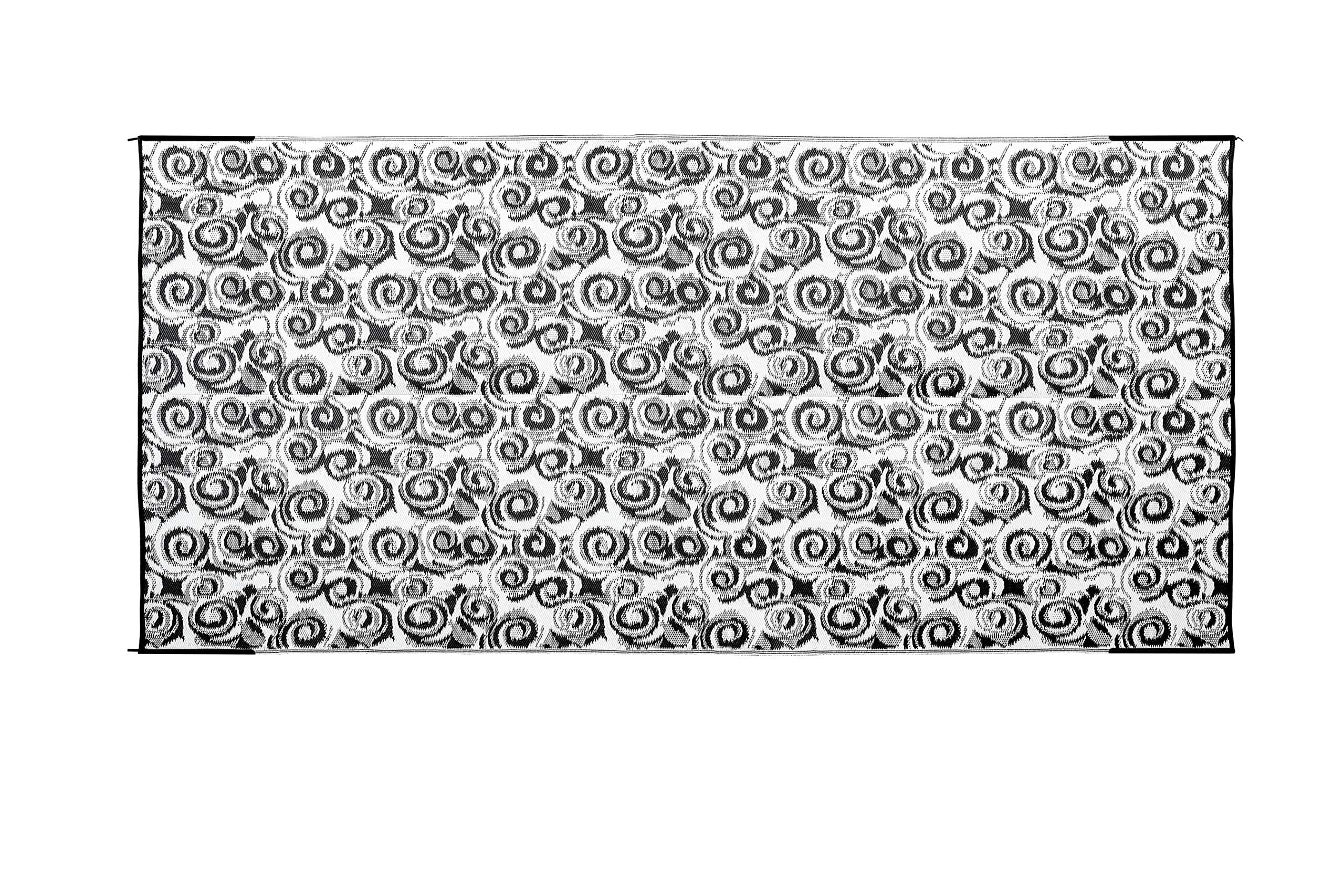 Reversible Camco RV Awning and Outdoor Mat | Ideal Accessory for RVing, Camping, Picnicking, Sporting Events, and More | 8-feet by 16-feet | Charcoal and White (42843)