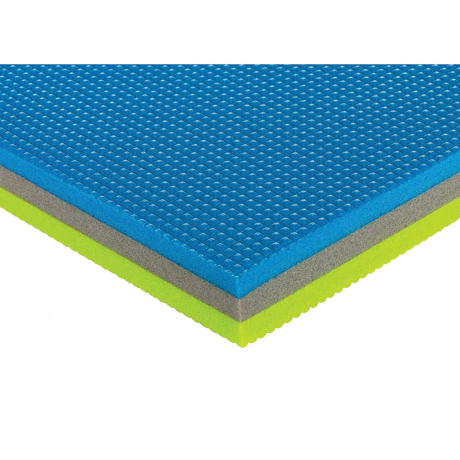 WATERMAT ROLL 'N GO Airhead 1 – Floating Water Mat – Ultimate Portable Oasis – Diamond Finish for Comfort and Durability, Green / Blue