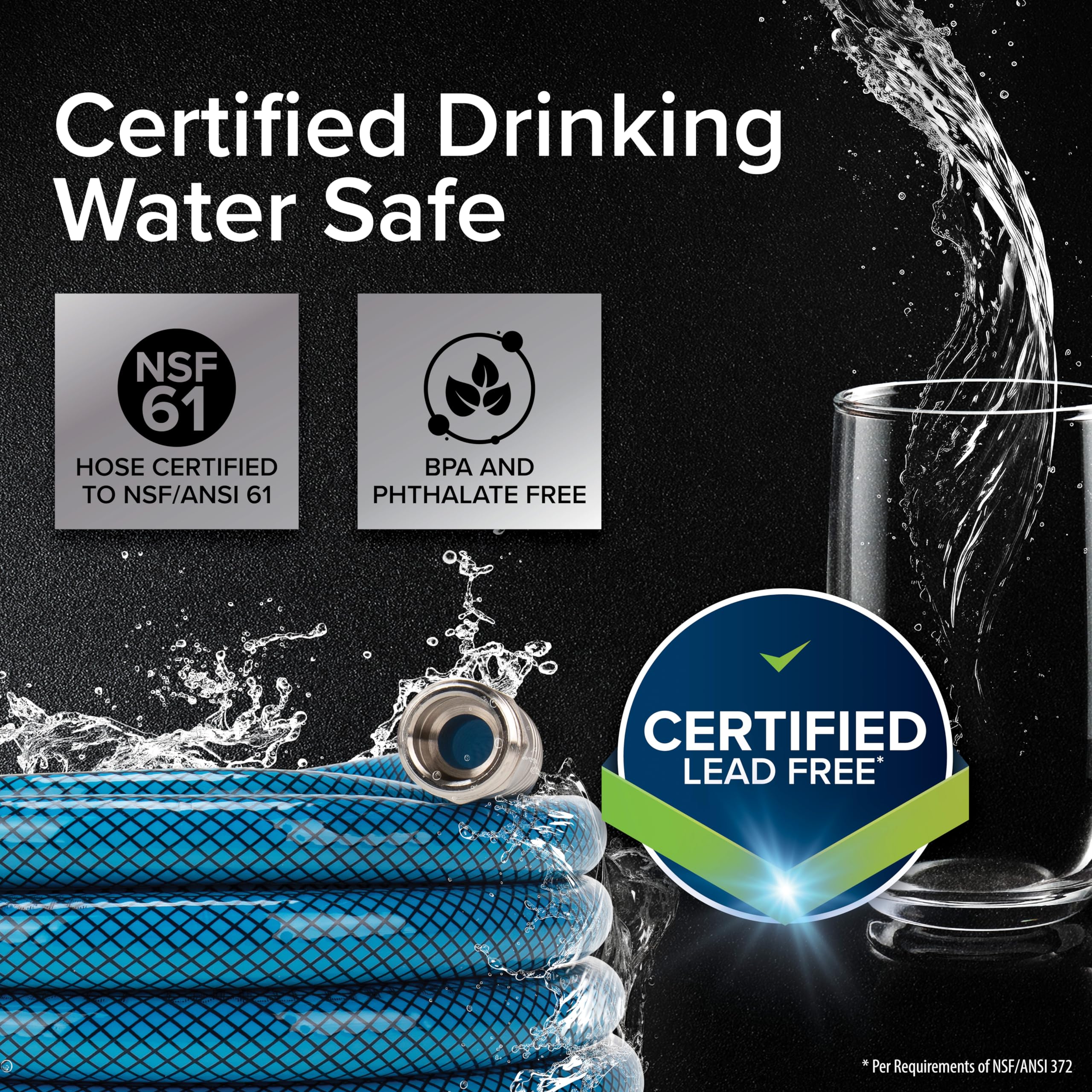 50ft Camco (22853) Premium Drinking Water Hose - Anti-Kink Design, 20% Thicker Than Standard Hoses (5/8" Inside Diameter), Blue