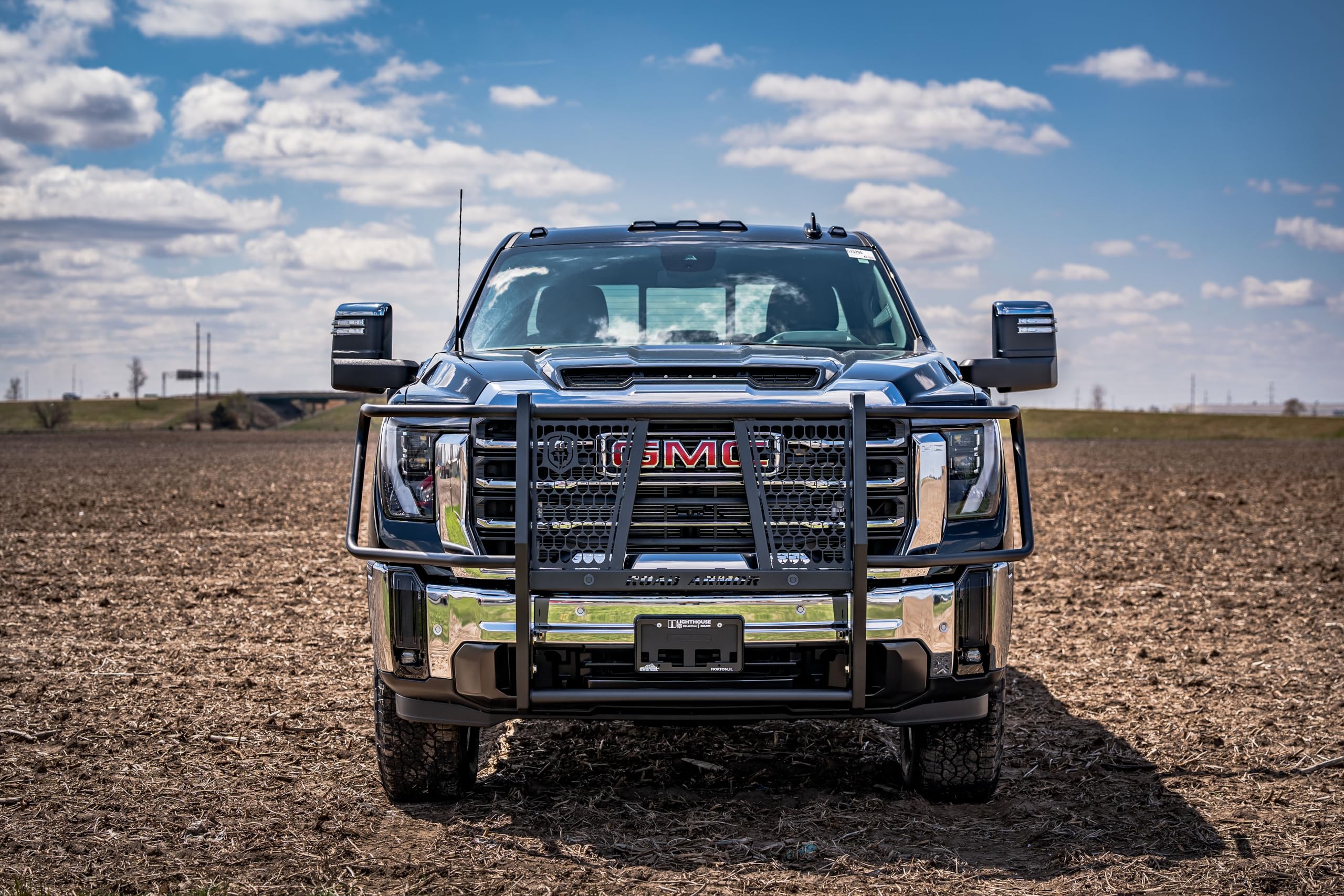 Vaquero Road Armor 2202-BRSH Front Grille Guard - Texture Black - Compatible with: 2020-2026 GMC Sierra 2500 3500