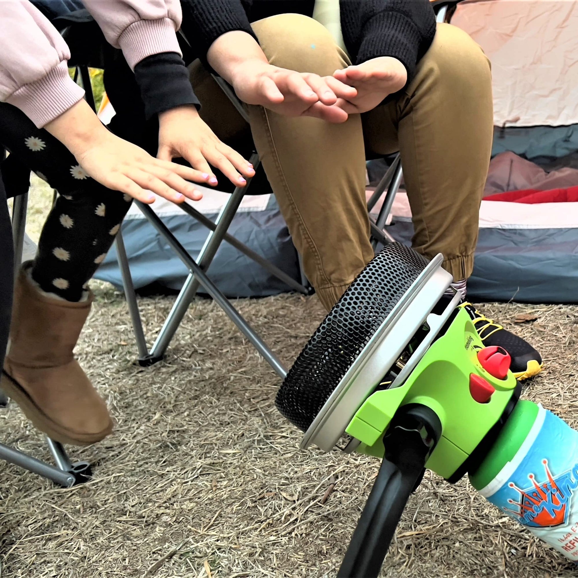 Portable Flame King Propane Gas Outdoor Heater with Piezo Electric Start for Camping, Garage, Ice Fishing, Patio, and Tabletop Green Small