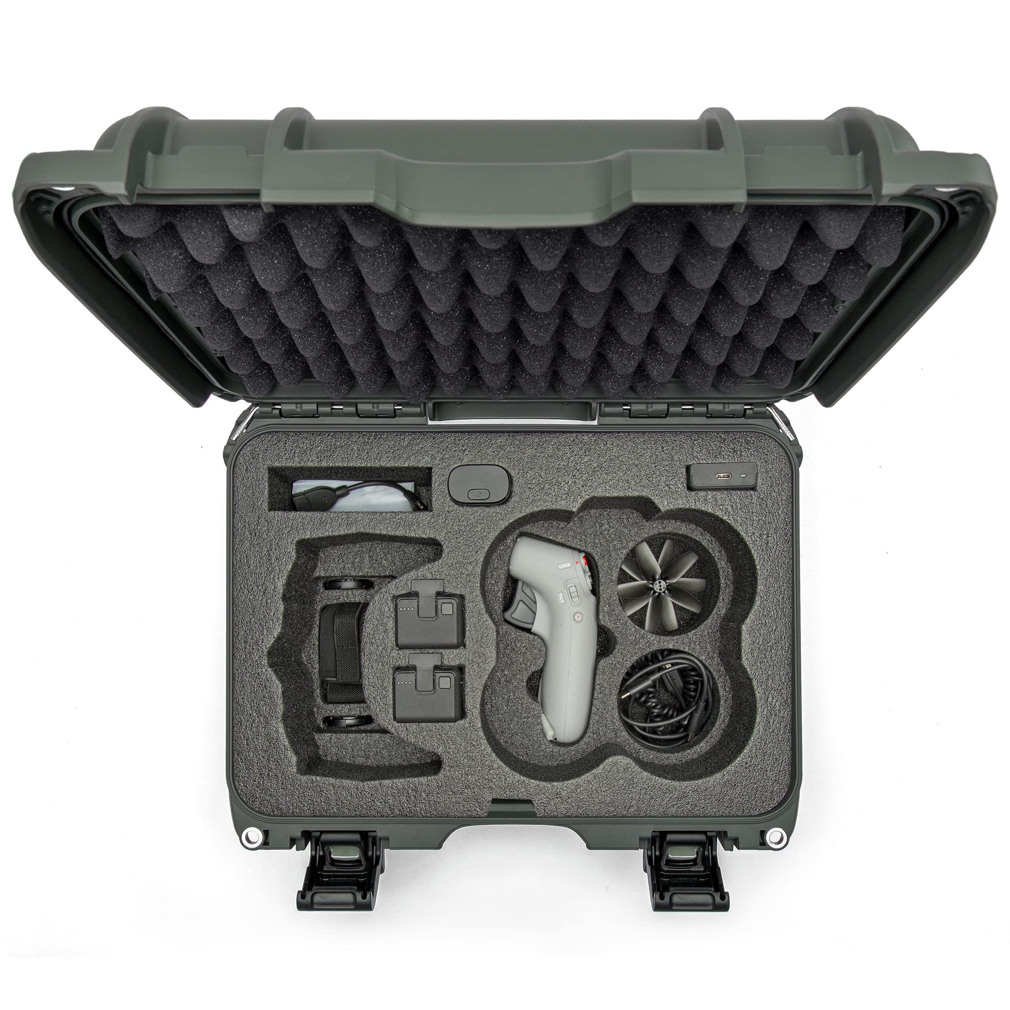 Waterproof Nanuk 915 Hard Case with Foam Insert for DJI Avata FPV Unit, Goggles and Controller - Olive (915S-080OL-0A0-C0778)