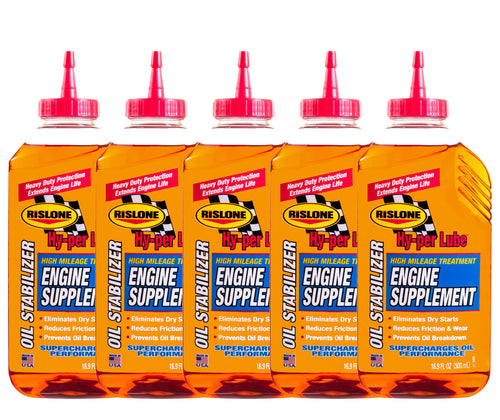 High Mileage Rislone Oil Supplement/Stabilizer, 16.9 oz, Pack of 5