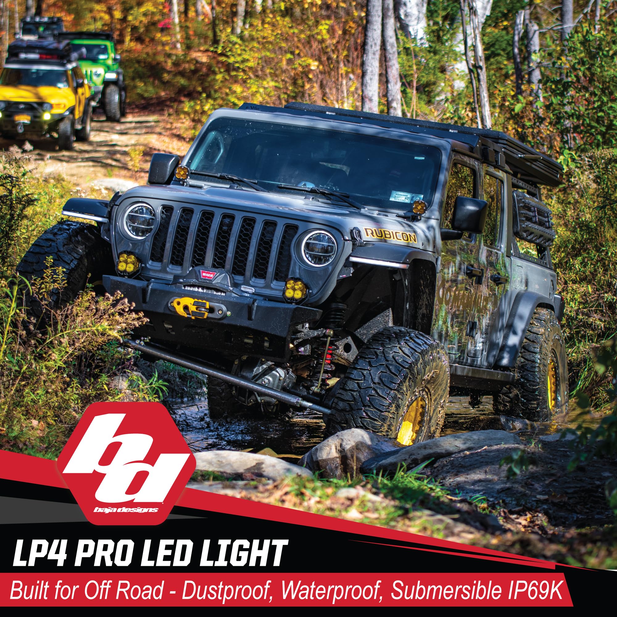 Baja Designs LP4 Pro LED Light Pod for Off Road Jeeps, Truck, UTV, ATV (Driving/Combo Lens; Amber)