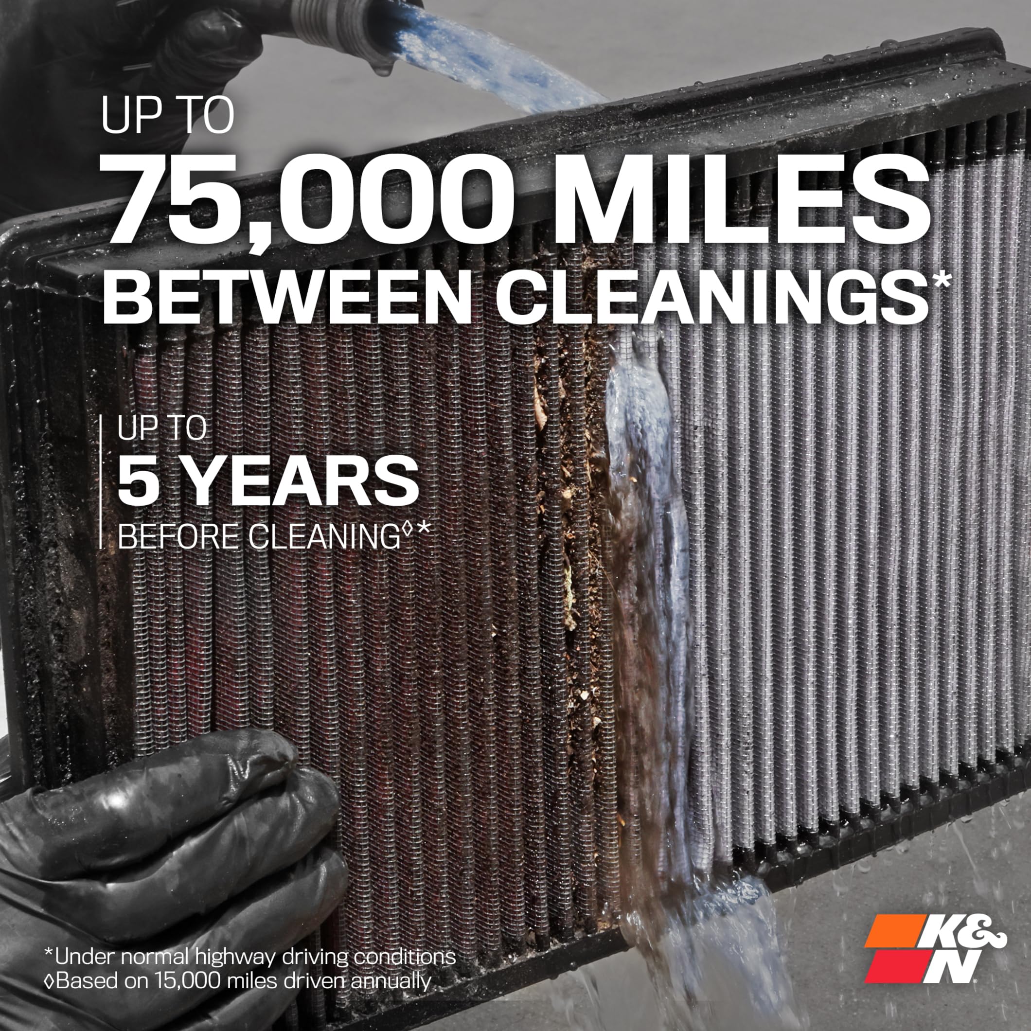 K&N Original High-Flow Lifetime Engine Air Filter: Increase Power & Towing, Washable, Premium, Replacement Air Filter: Compatible with 2017-2019 Ford (F250, F350, F450, F550), E-0644