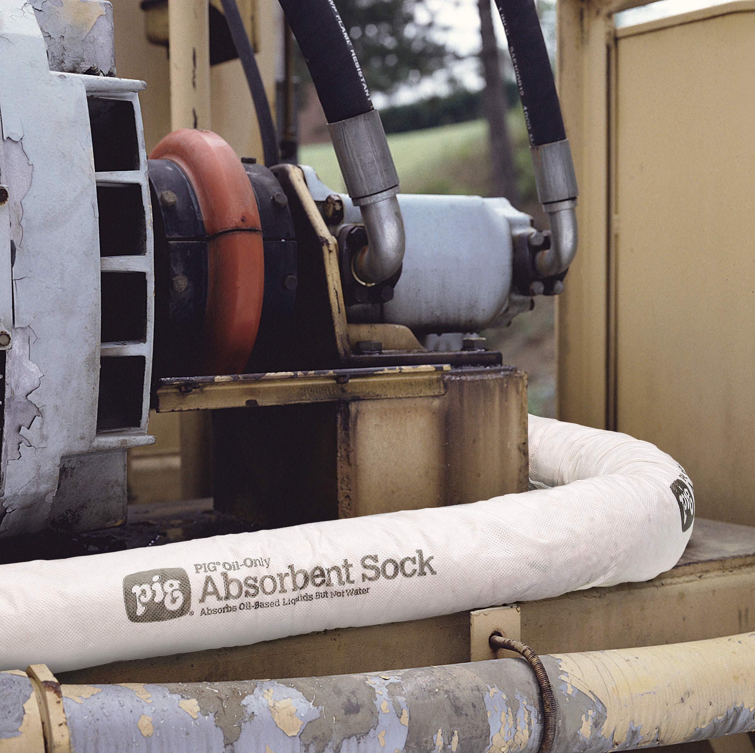 Oil-Only PIG Absorbent Sock - 12 Pack - 3" x 48" Sock - Absorbs up to 1 Gallon per Sock - SKM210