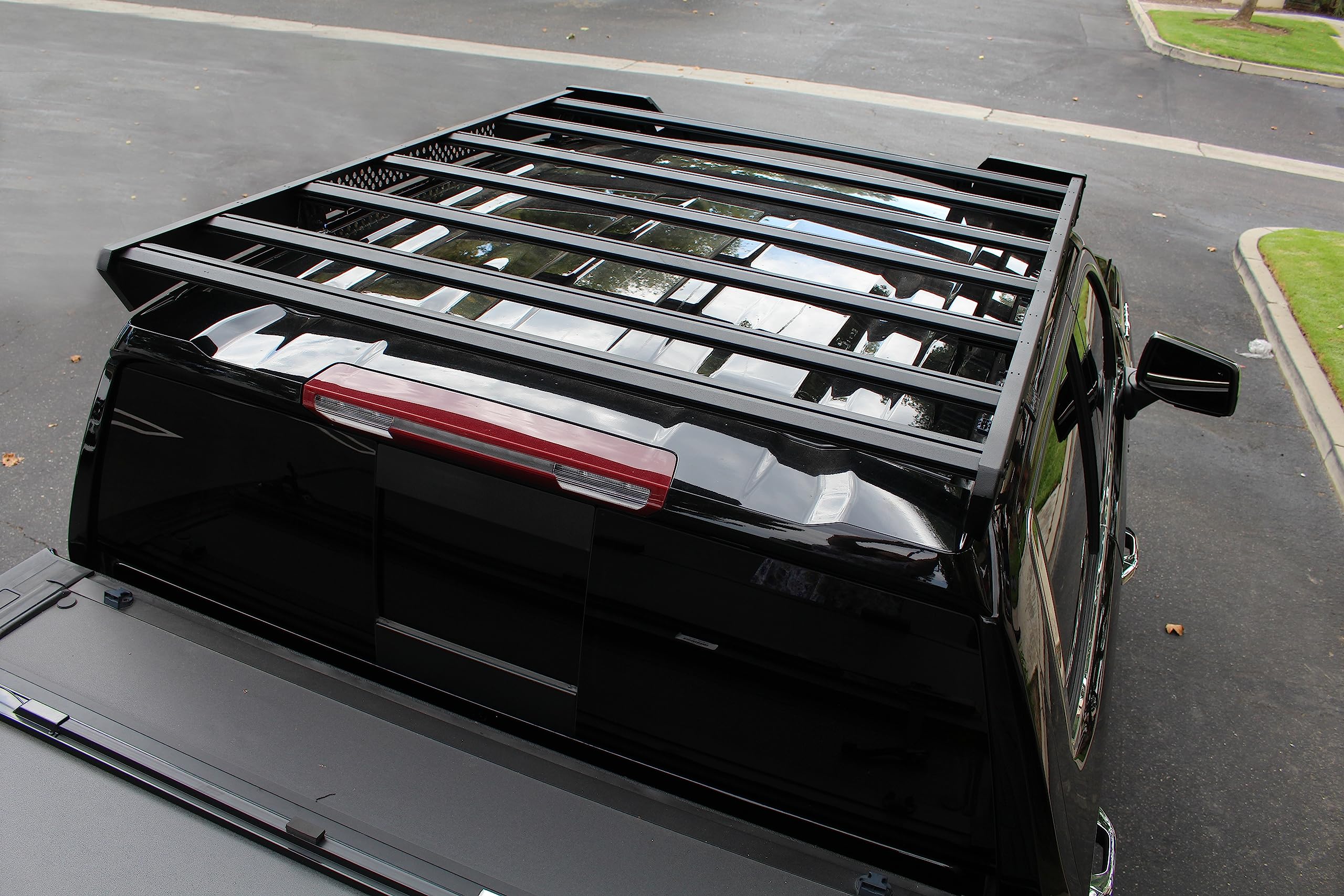 Go Rhino Low Profile Ceros Roof Rack | Aluminum, Textured Black | 5933110T | Fits 2019 - 2024 Chevrolet Silverado & GMC Sierra 1500 Crew Cab Pickup