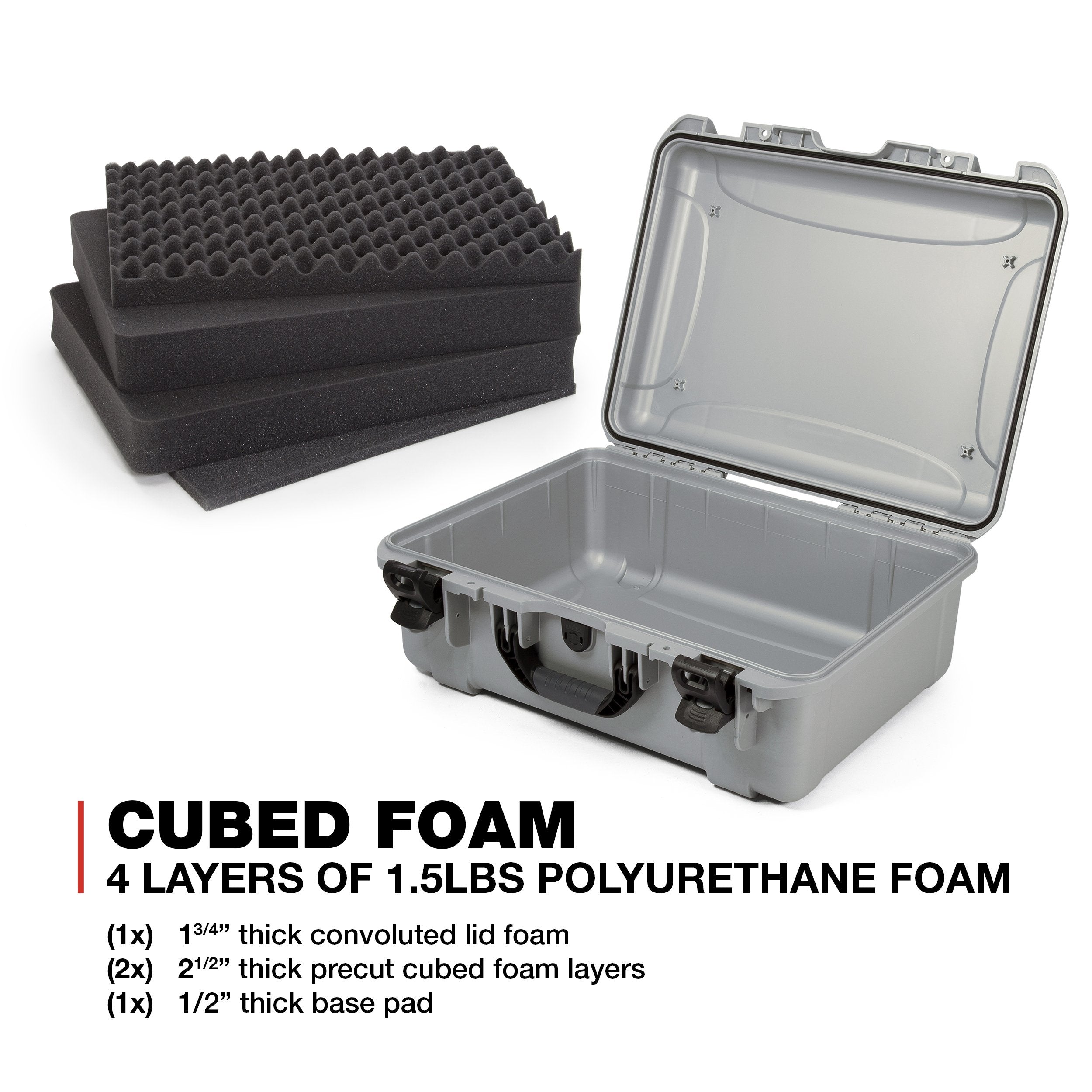 Waterproof Nanuk Hard Case with Foam Insert - Silver, 940-1005
