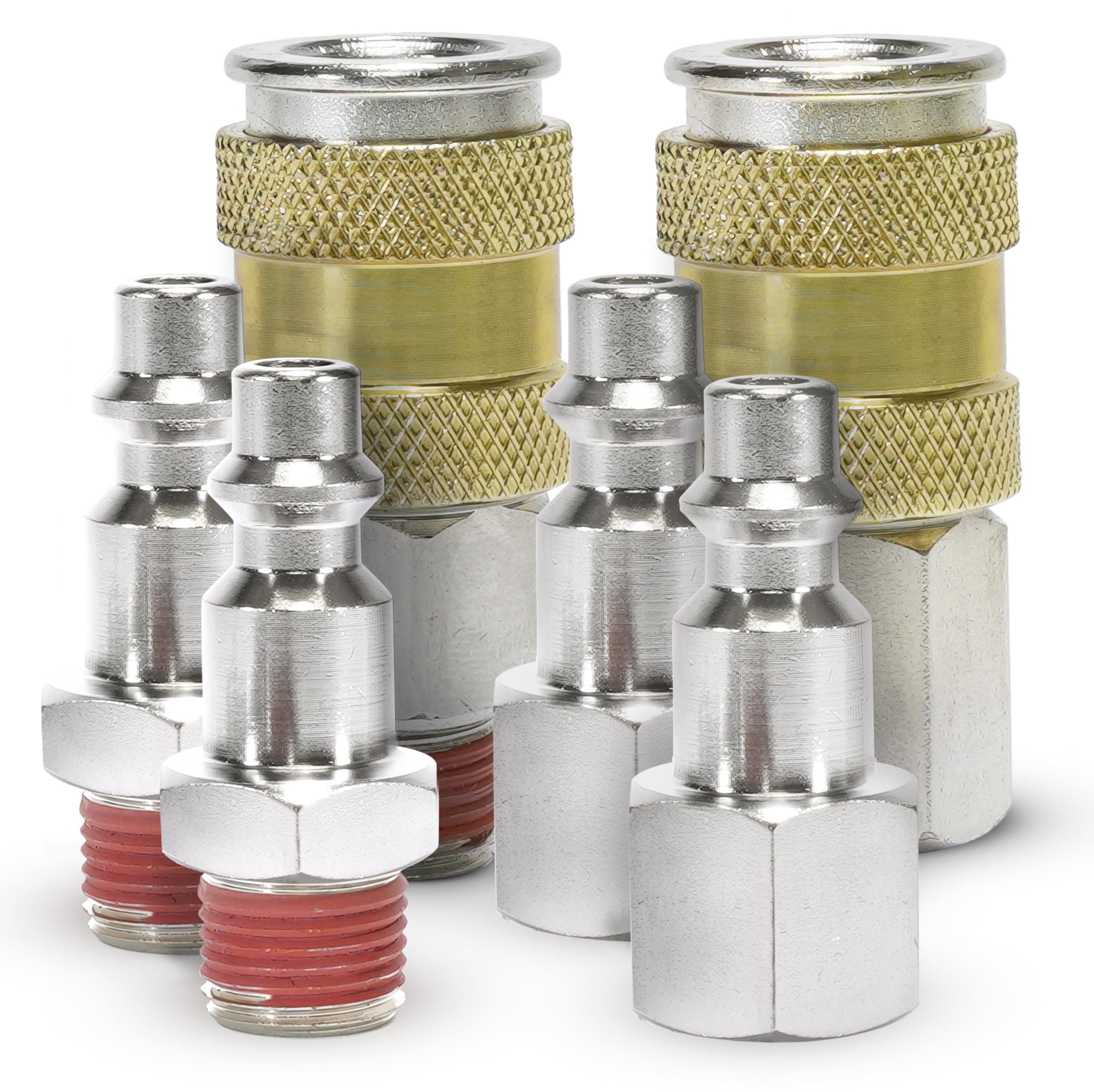 High Flow Couplers 1/4" NPT M & F, Quick Connect Studs 1/4" M (2) & F (2), NO LOGO