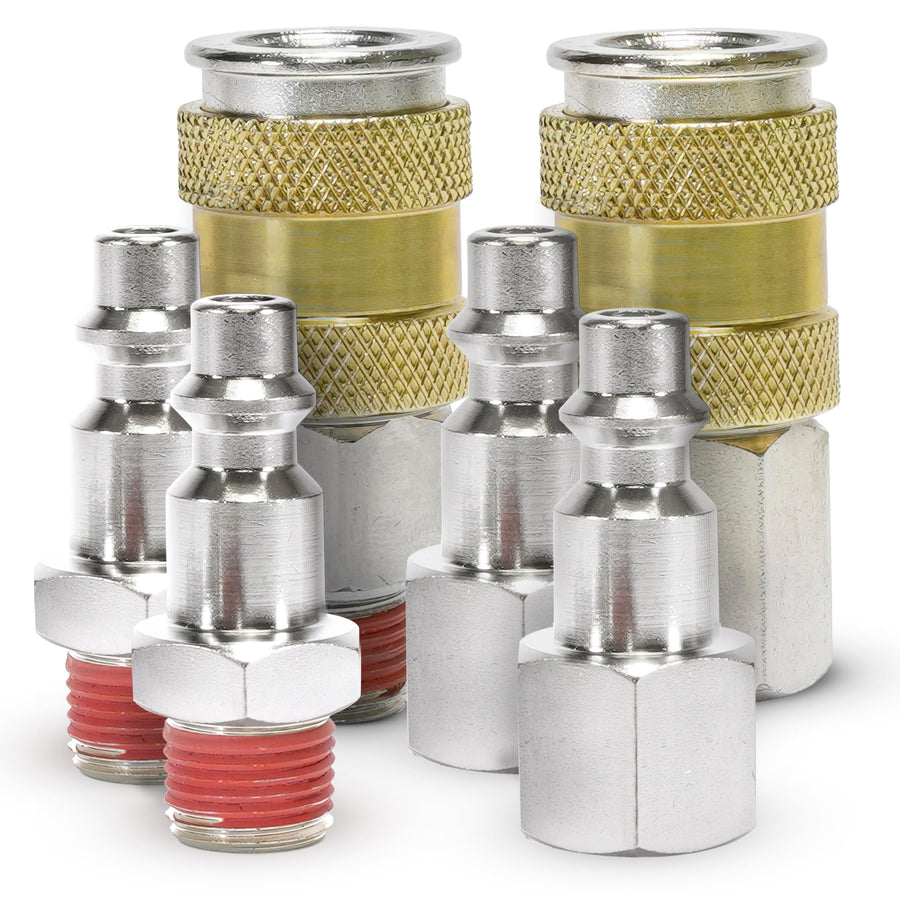 High Flow Couplers 1/4" NPT M & F, Quick Connect Studs 1/4" M (2) & F (2), NO LOGO