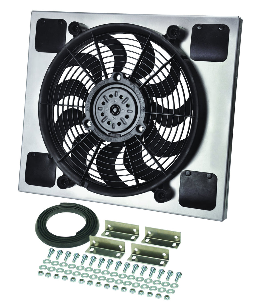High Output Derale Performance 16817 Gray/Black Radiator Fan