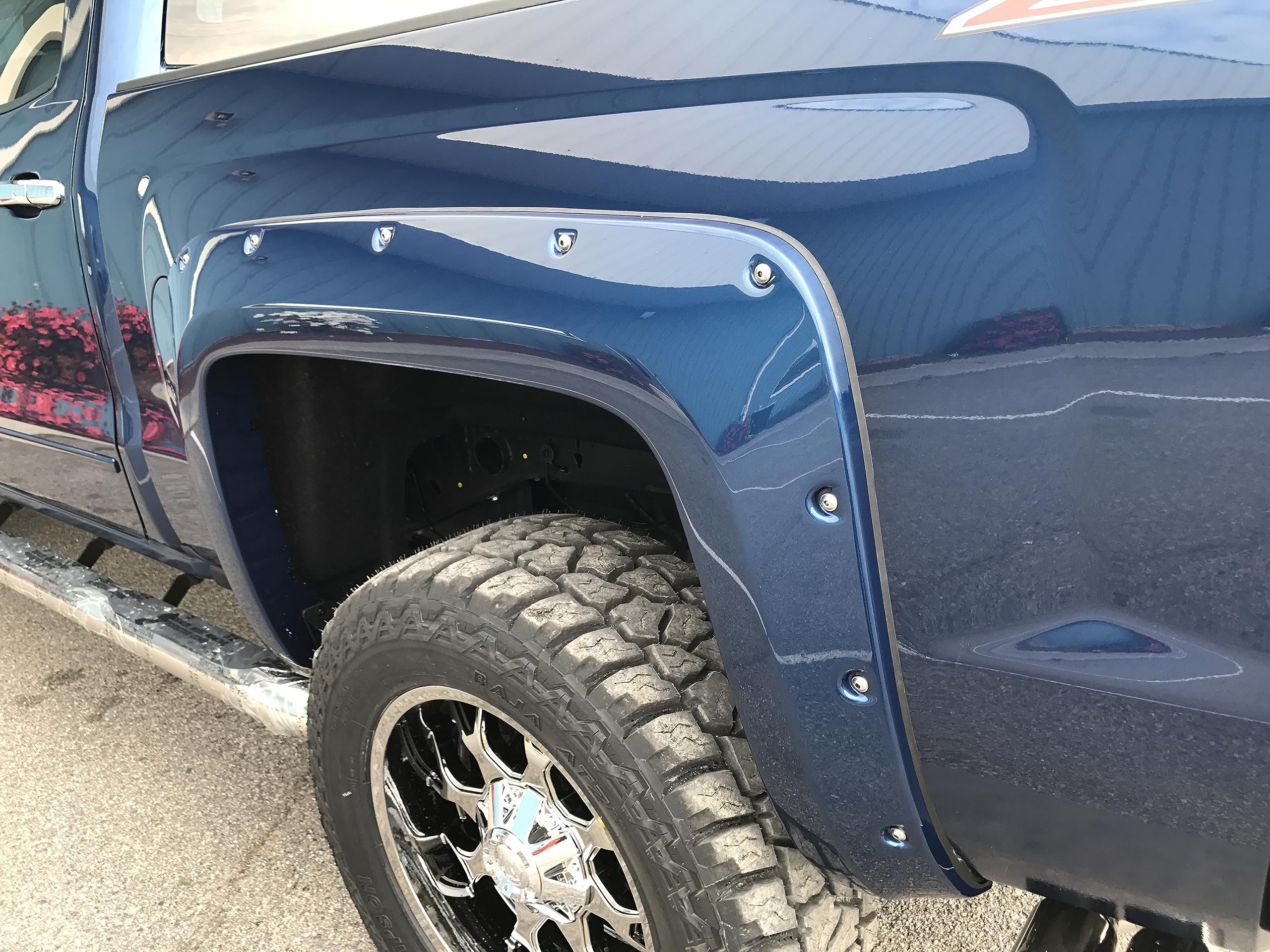 Fender Flares Black Horse Riveted Style Compatible with 2014-2018 Chevrolet Silverado 1500-FF-CHSIL-SM-PKT