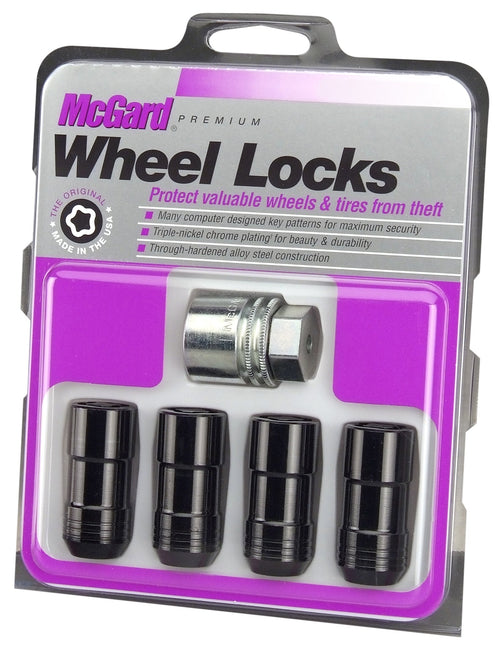 Cone Seat Wheel Lock McGard 24208 Black (M14 x 2.0 Thread Size), (Set of 4)
