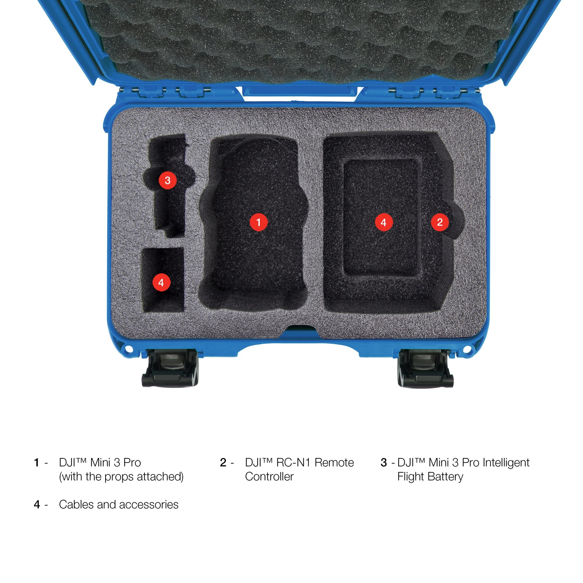 Waterproof Hard Case Nanuk 909 with Custom Insert for DJI Mini 3 and RC-N1 Remote - Blue (909S-080BL-0A0-C0598)