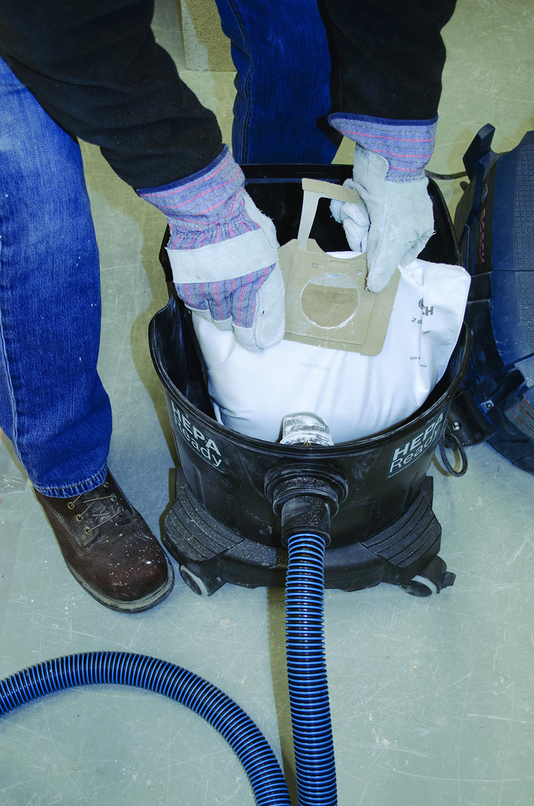 14 Gallon BOSCH VAC140AH Portable Dust Extractor with Auto Filter Clean and HEPA Filter