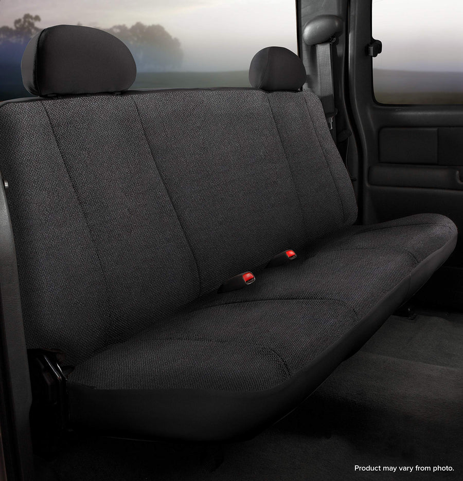 Fia Black TRS42-57 Custom Fit Rear Seat Cover Bench Seat - Saddle Blanket (Solid Black)
