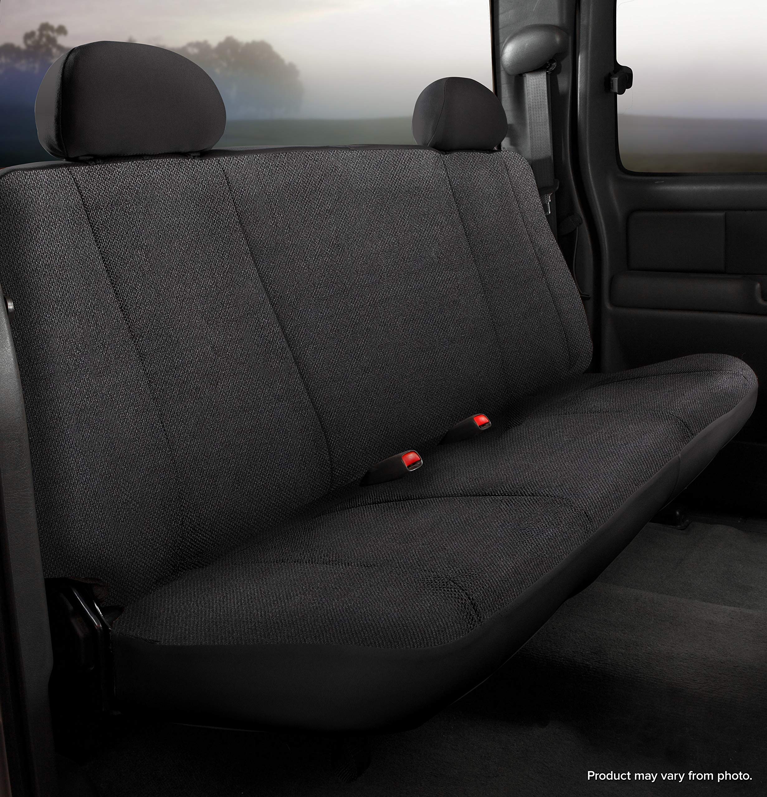 Fia Black TRS42-59 Custom Fit Rear Seat Cover Bench Seat - Saddle Blanket (Solid Black)