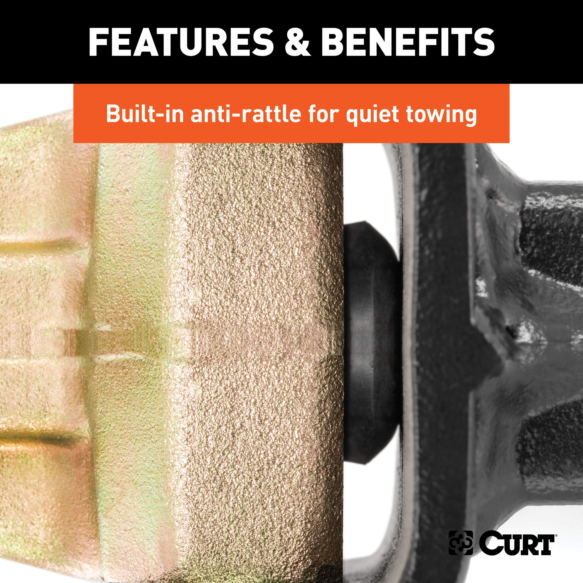 CURT Adjustable Trailer Hitch Ball Mount 45926, 2-Inch Receiver, 10-1/8-Inch Drop, 2 and 2-5/16-Inch Balls, 14,000 lbs