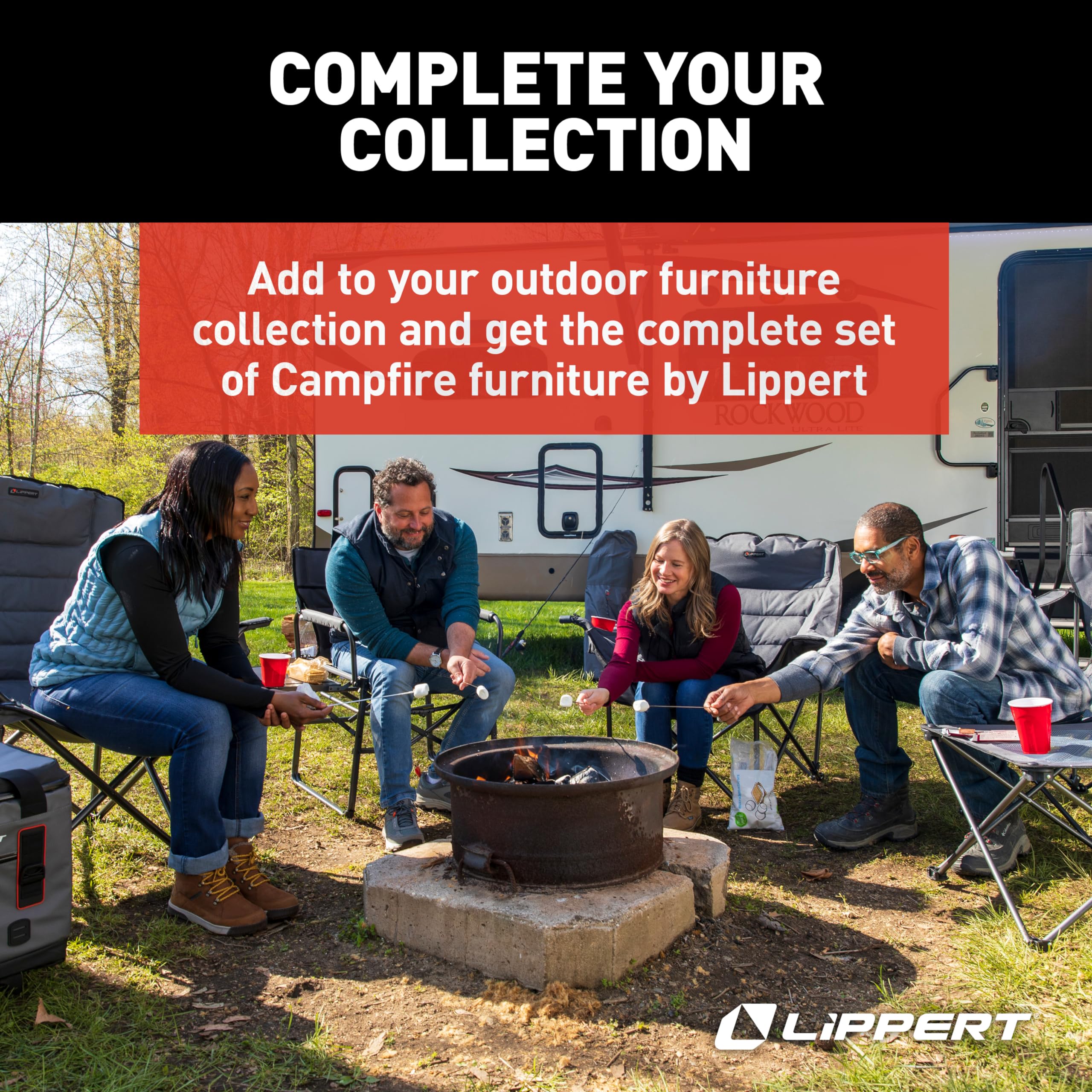 Lippert Big Bear Mossy Oak Original Bottomland Camo Padded Camping Chair with 400-lb. Weight Capacity, Durable Mesh Fabrics, Dual Cupholders, Wine Glass Holder, Carrying Bag - 2023053730