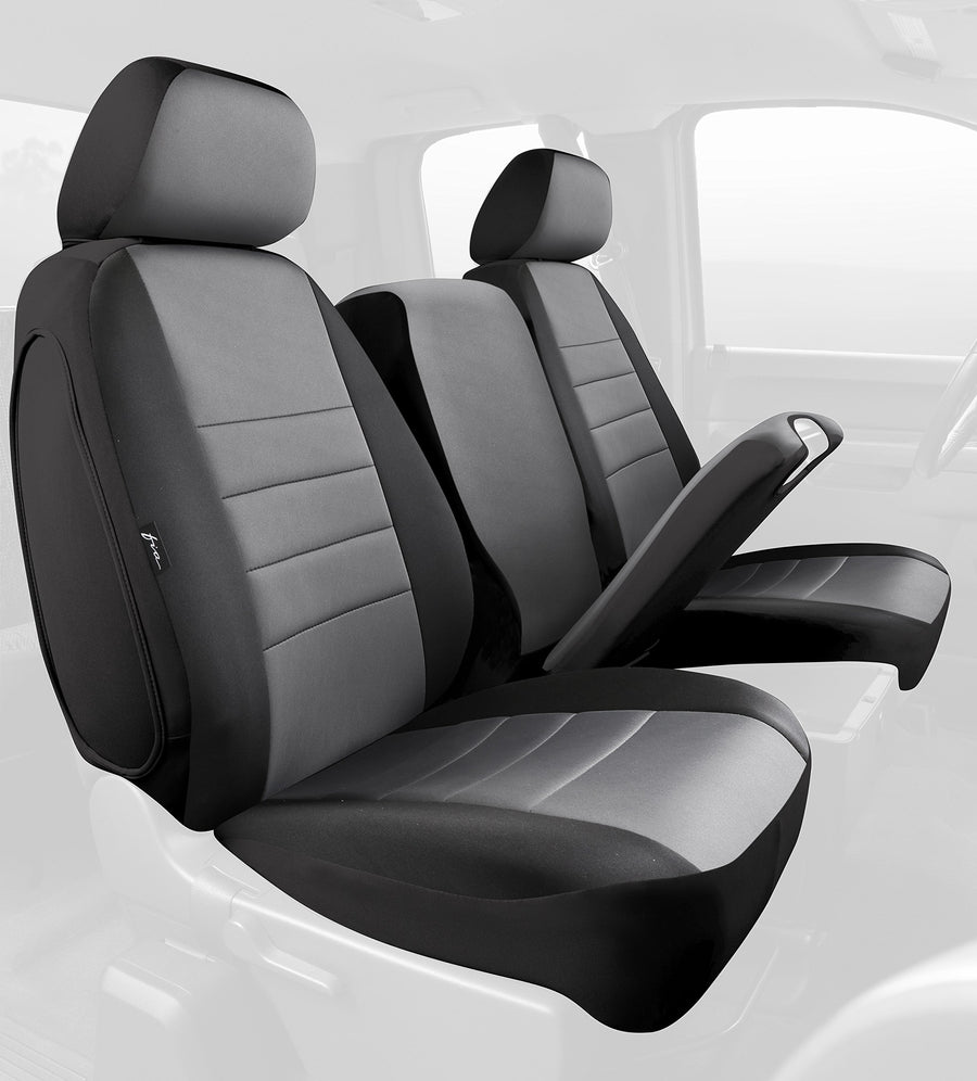 FIA NP99-15 Custom Fit Gray Front Seat Cover Split Seat 40/20/40 - Neoprene (Black w/Gray Center Panel)