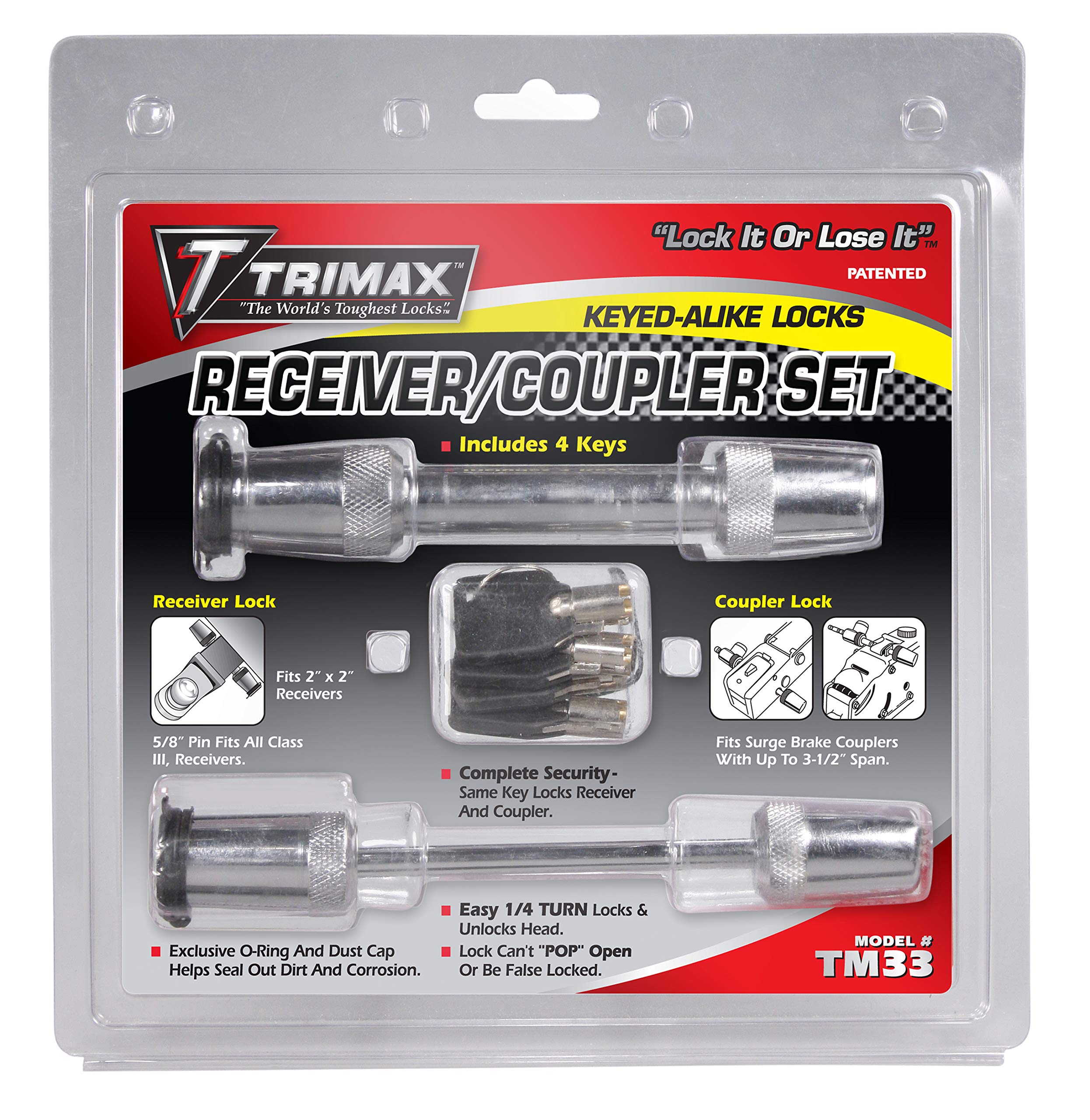 5/8" Receiver and Trimax TM33 3-1/2" Span Coupler Lock