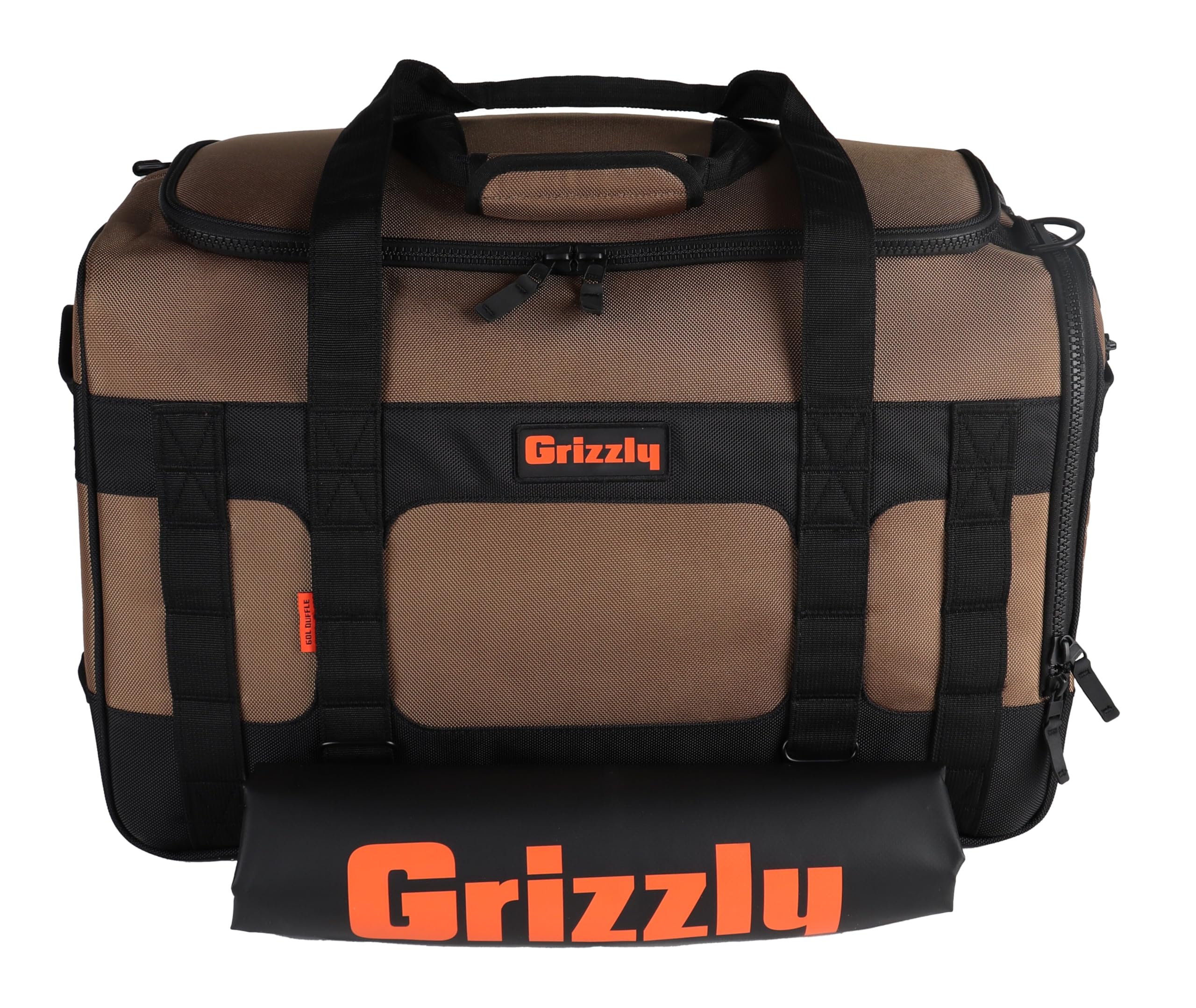Duffle Grizzly 60 | Heavy-Duty Construction | Water Resistant Base | 60L Capacity | Large Storage Pocket | Tan