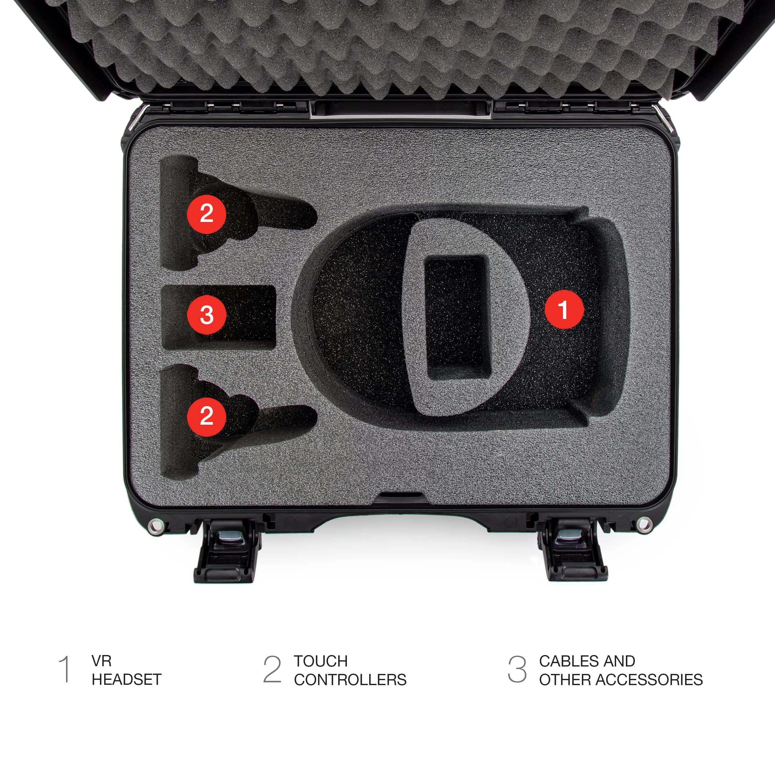 Waterproof Hard Case Nanuk 925 with Foam Insert for Oculus Quest 2 - Black
