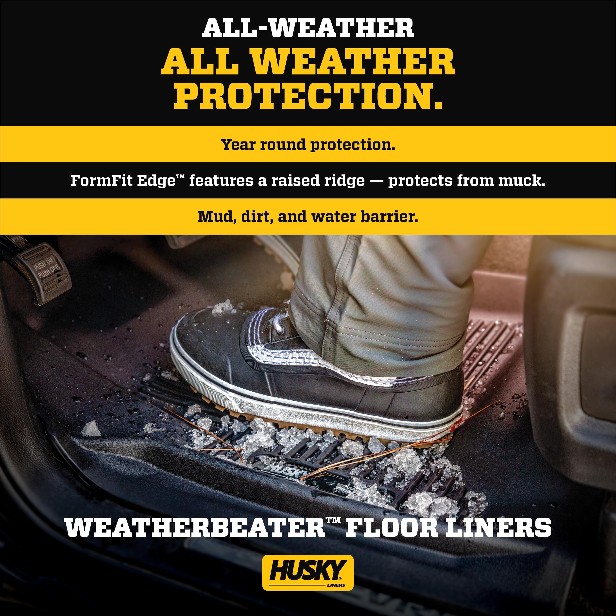 Weatherbeater Husky Liners | Fits 2011-2020 Toyota Sienna w/Out Power Folding 3rd Row - Cargo Liner - Grey | 44042