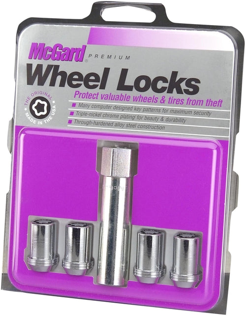 Chrome Tuner Style McGard 25257 Cone Seat Wheel Locks (M12 x 1.5 Thread Size) - Set of 4