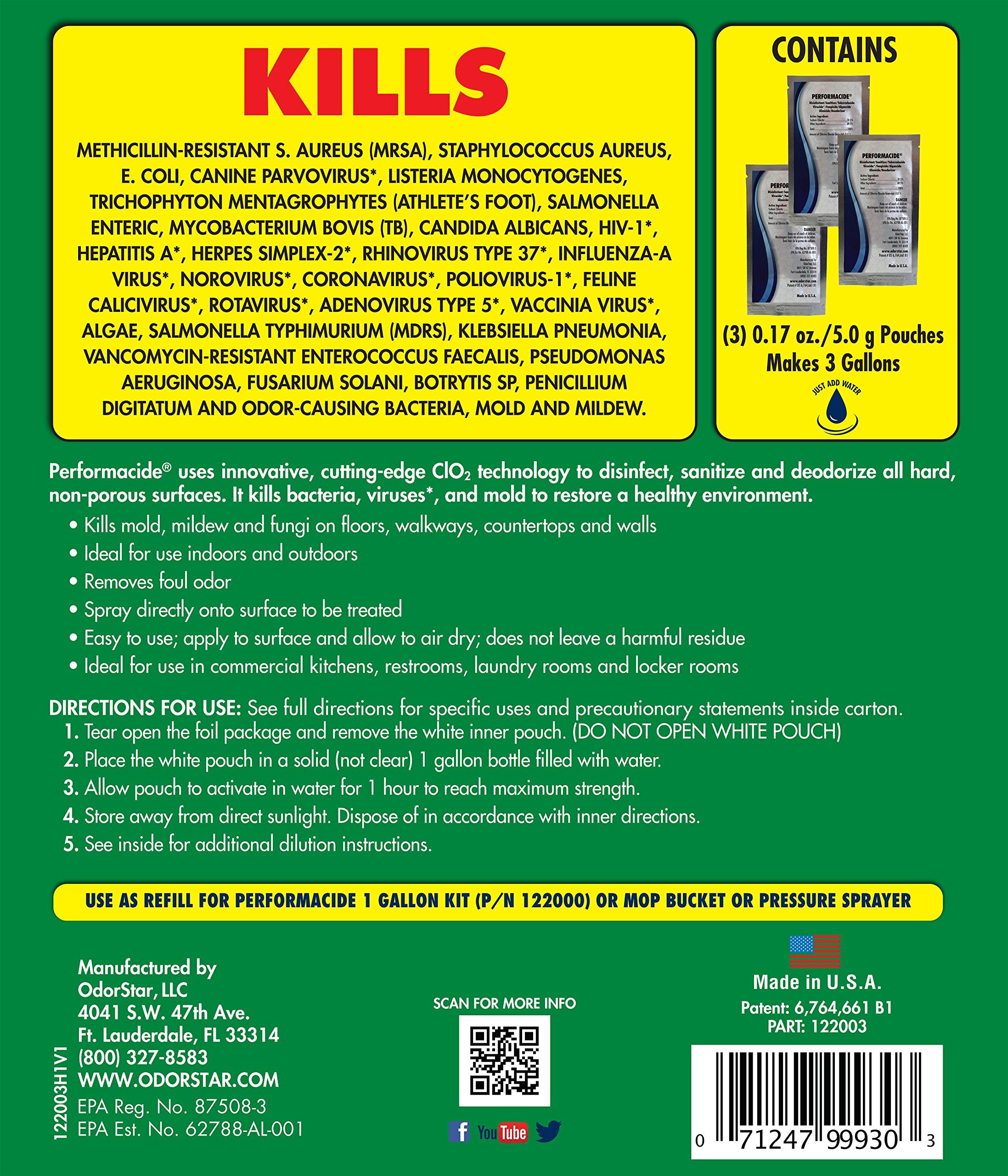 Mold and Mildew Eliminator Performacide 122003, Gallon Refill