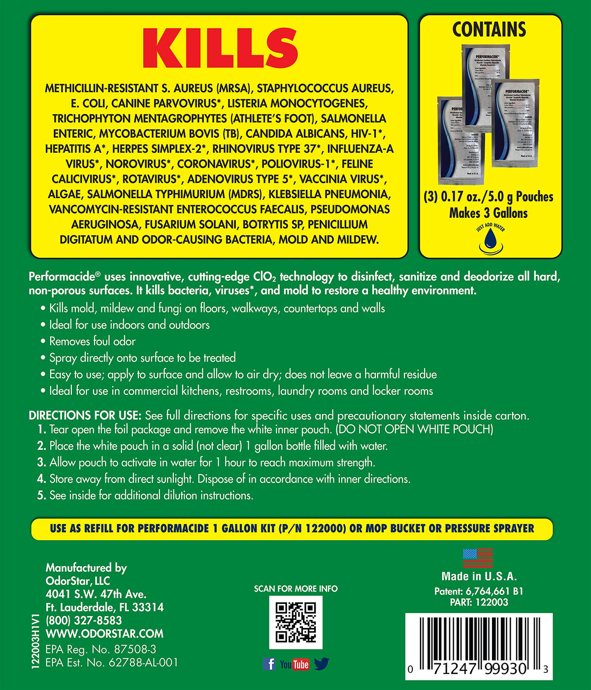 Mold and Mildew Eliminator Performacide 122003, Gallon Refill