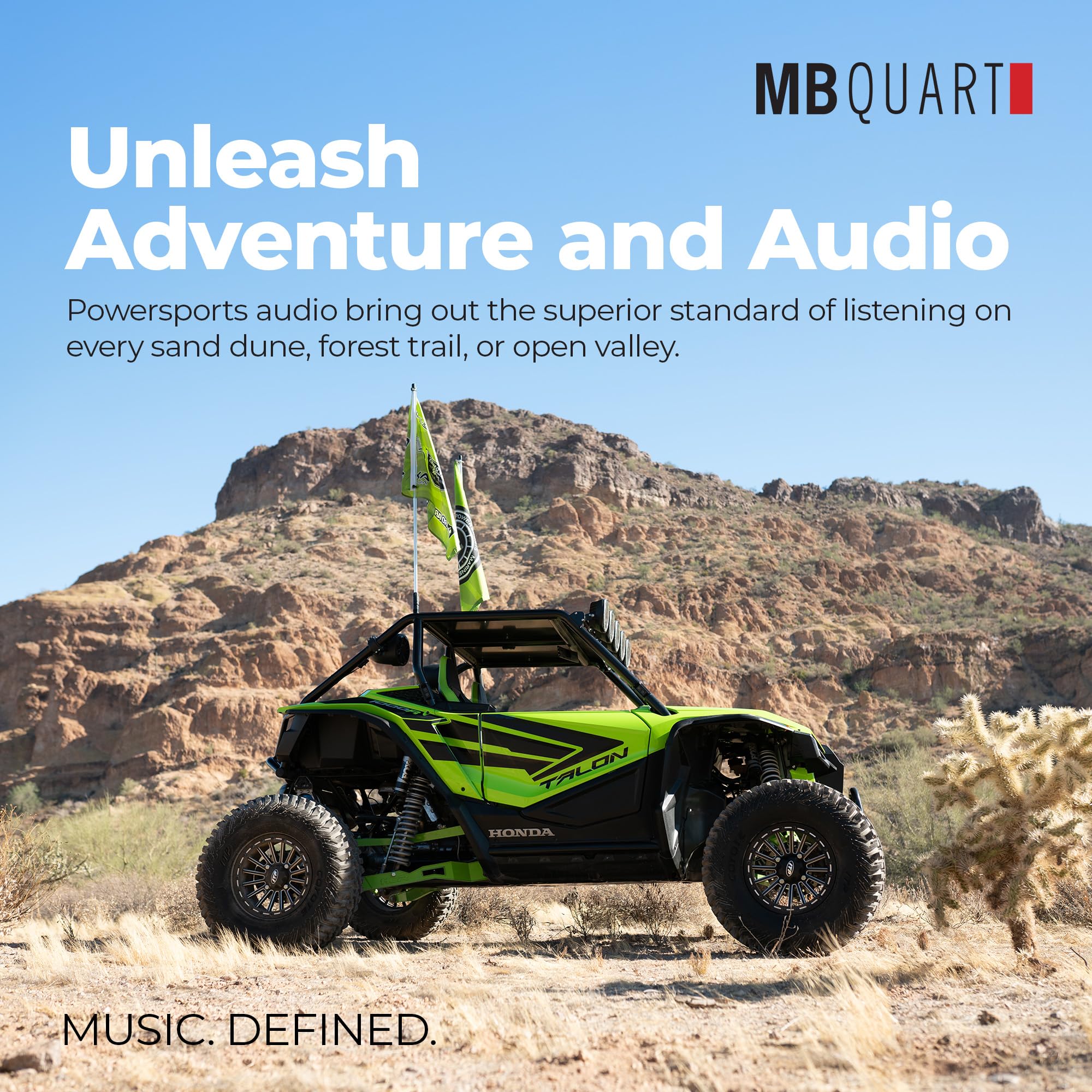 Nautic MB Quart 400W Powersports Amplifier, Marine Grade, IPX67, 2 Channel, Full Range Class D, with Quick Disconnect, NA2-400.2RC