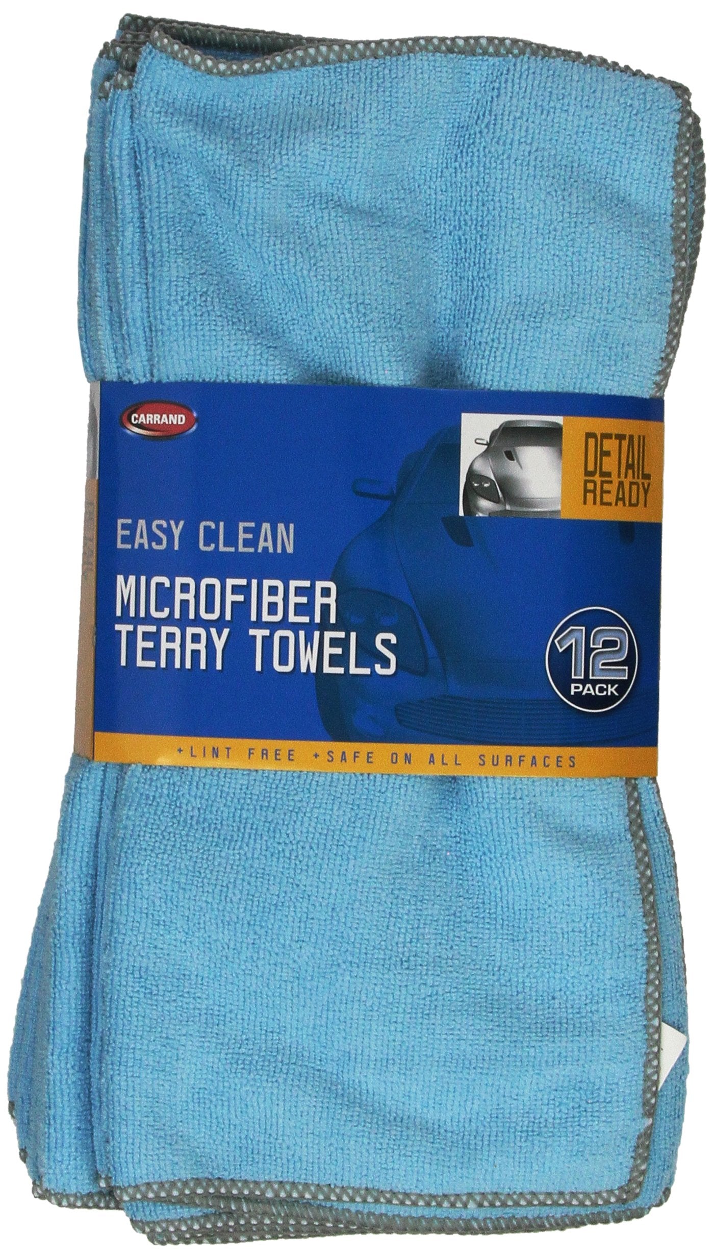 Microfiber Carrand Terry Towel (12-Pack), Blue