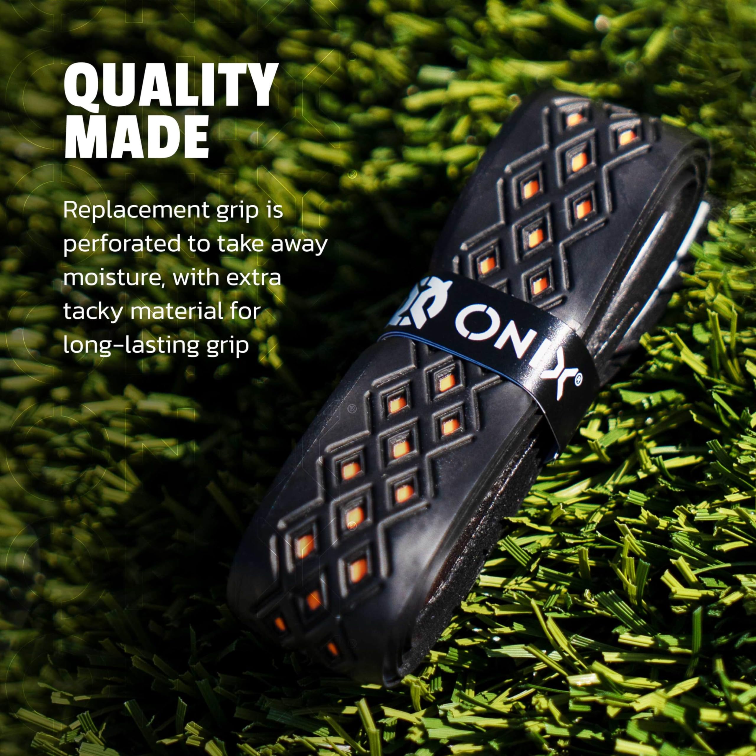 Onix Pro Team Pickleball Perforated Replacement Grip — Black/Orange