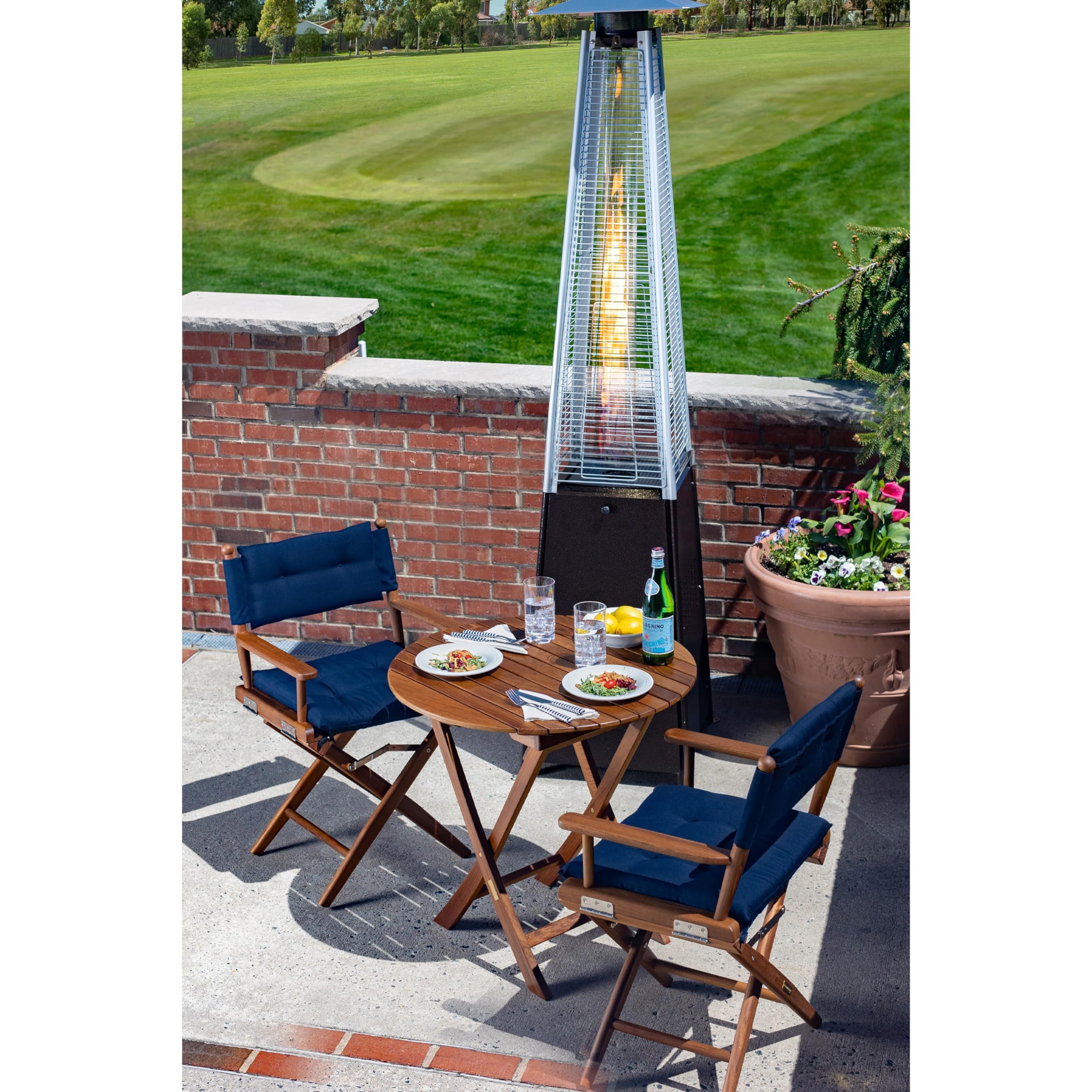 Teak Director's Chair Whitecap 61042 with Navy Cushion - 18"