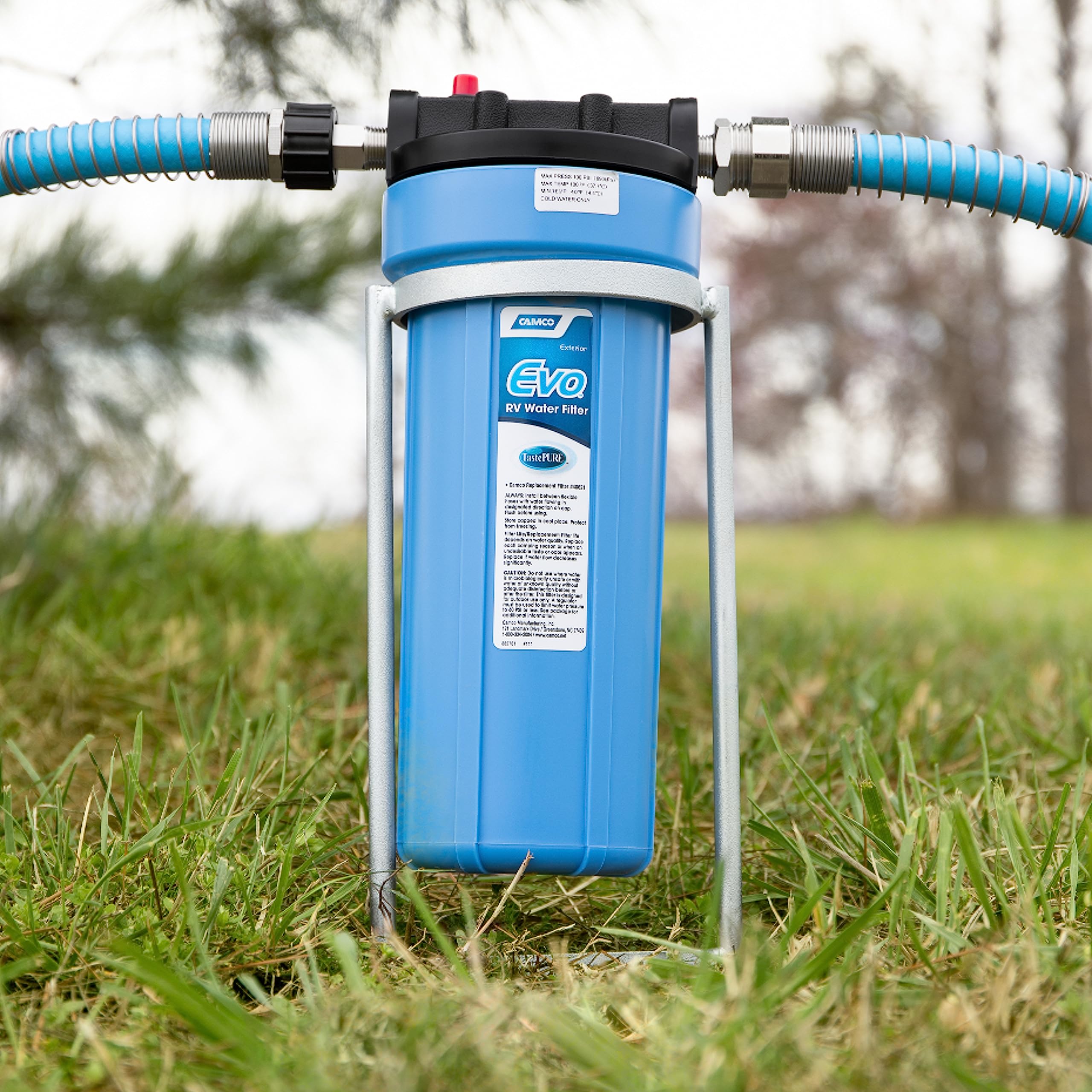 Evo Camco RV Water Filter - Features Granulated Activated Carbon for Bacteria Control & a Replaceable Premium Spun Polypropylene Filter Cartridge - Camper Essentials for Clean Drinking Water (40631)