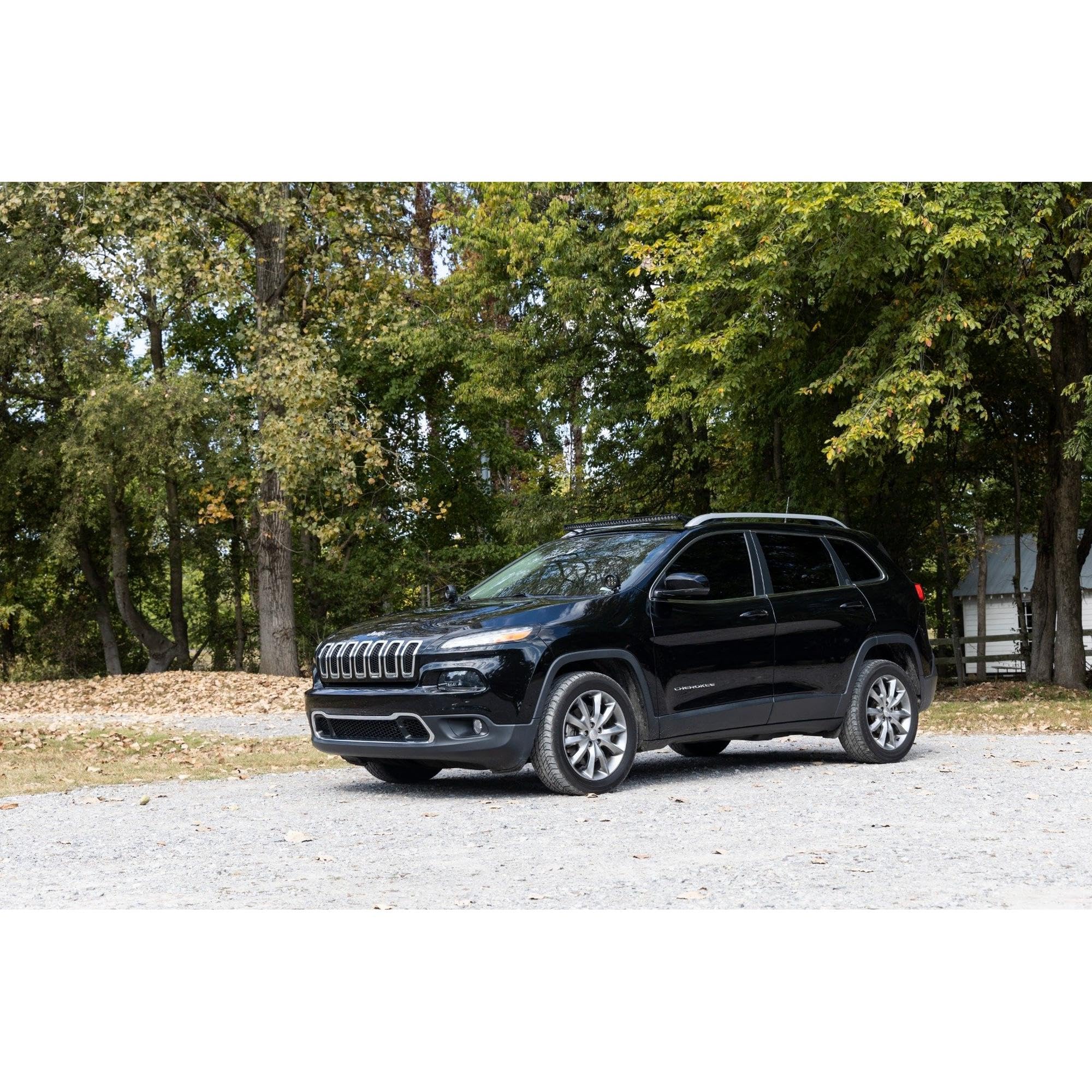 Rough Country Ditch Light Kit LED for Jeep Cherokee KL (2014-2021) - Hood Mount, 80W Dual 2" Spectrum Series Lights, 9600 Lumens, Wide Flood Beam