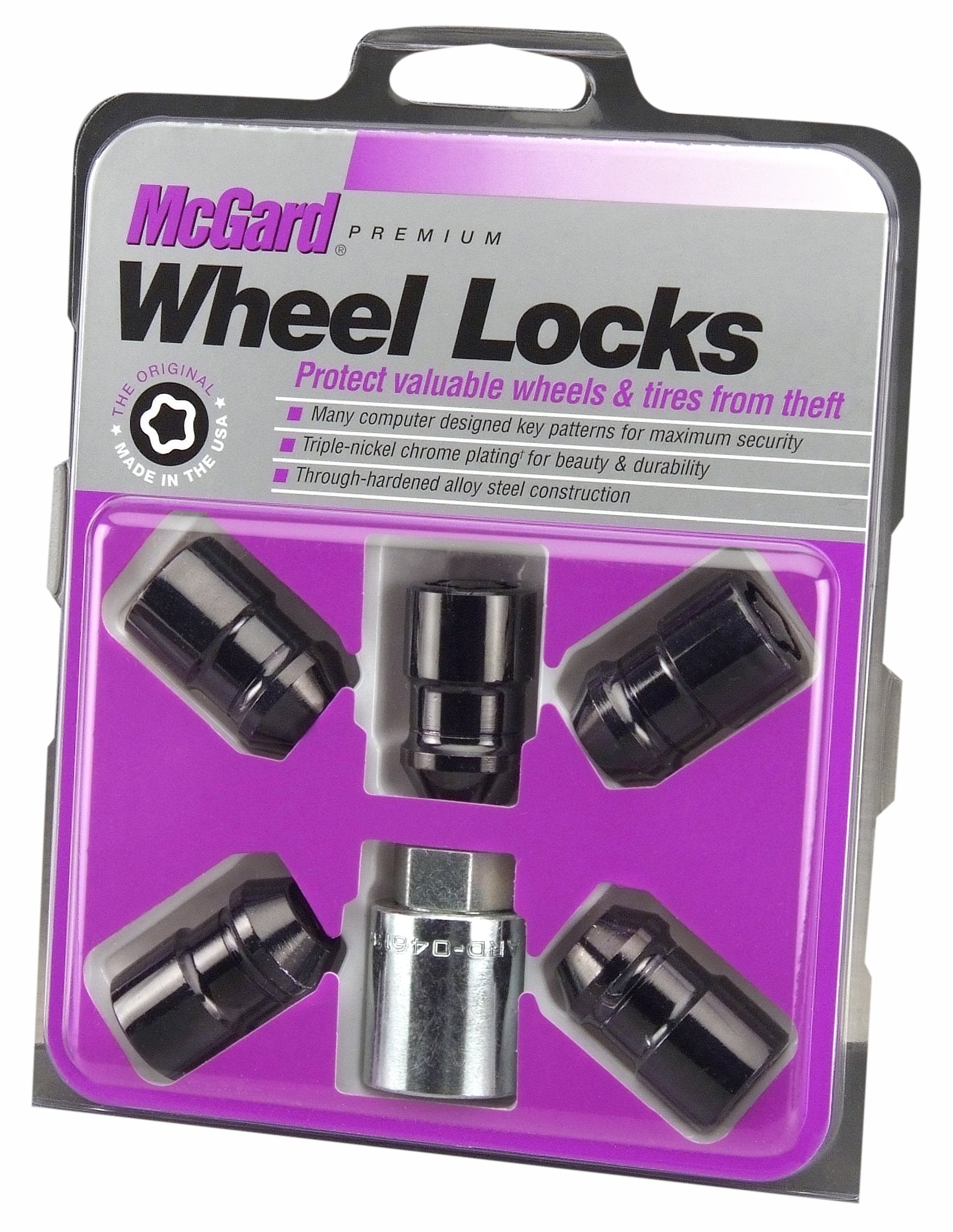 Black Cone Seat McGard Wheel Locks(1/2"-20 Thread Size) - Set of 5