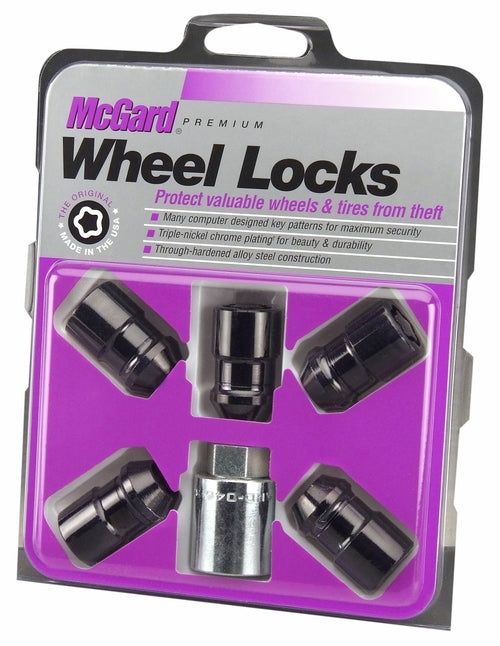 Black Cone Seat McGard Wheel Locks(1/2"-20 Thread Size) - Set of 5