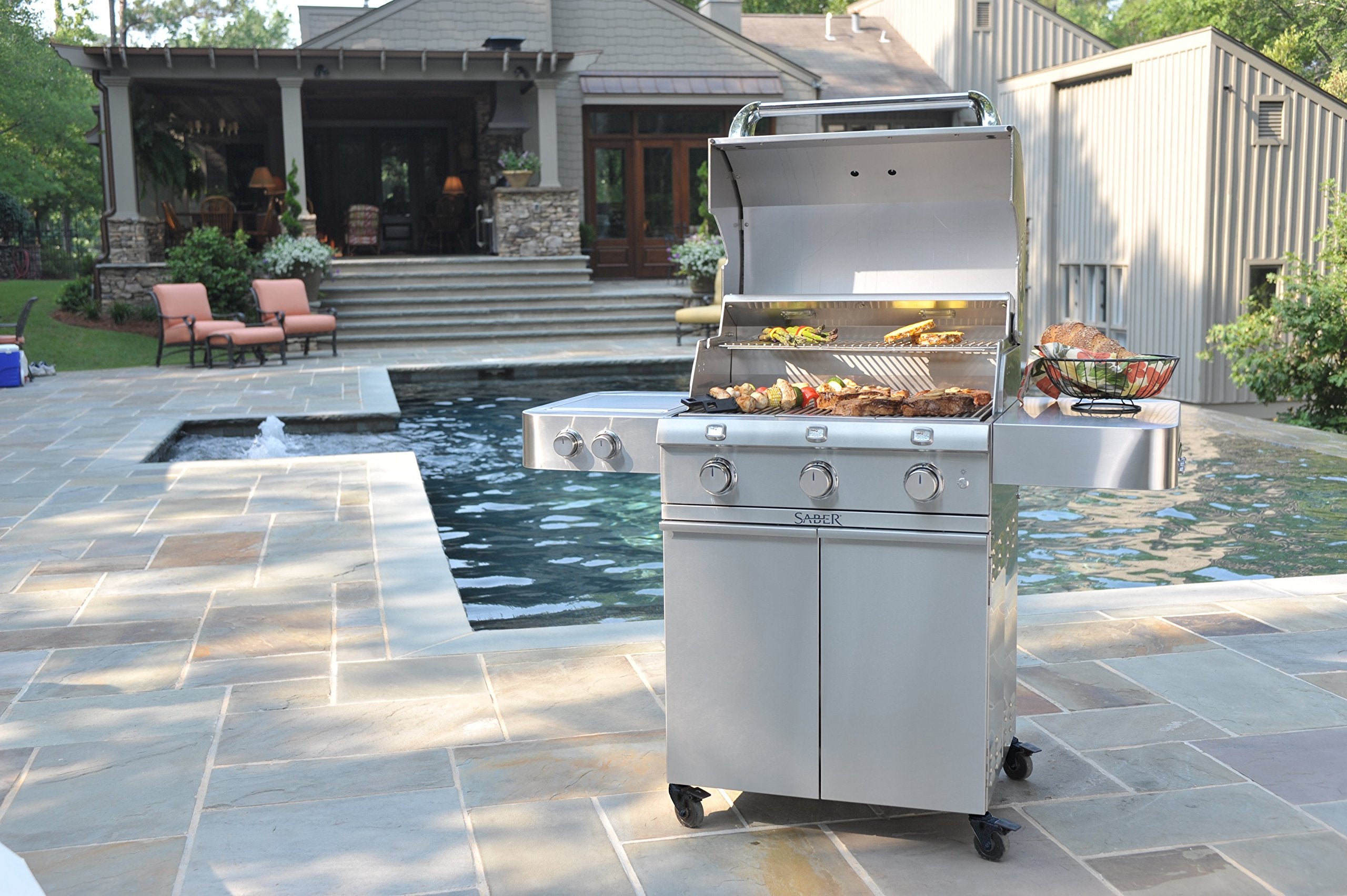 3-Burner Saber Grills R50SC0017 Grill, Stainless Steel