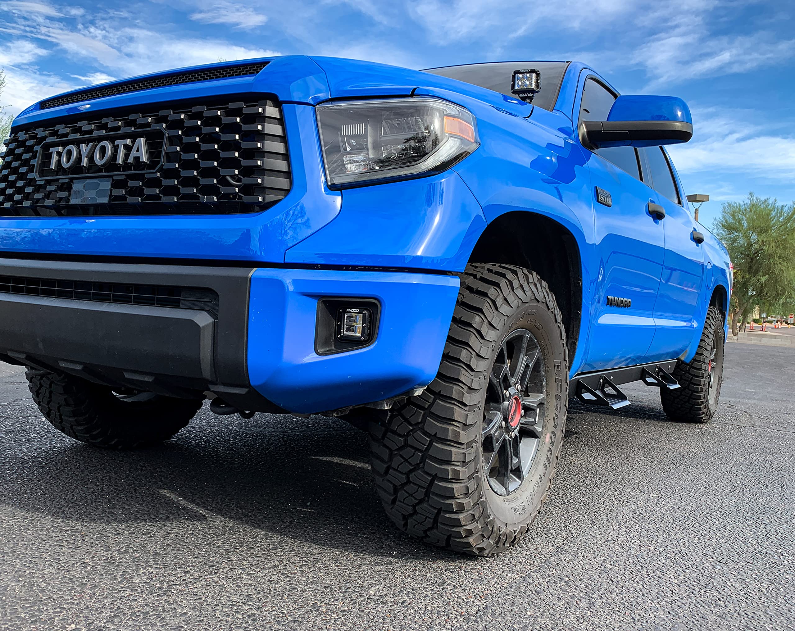 ICI Side Steps Aluminum Compatible with 2007-2021 Toyota Tundra Crew Cab: Alumilite Step Rails
