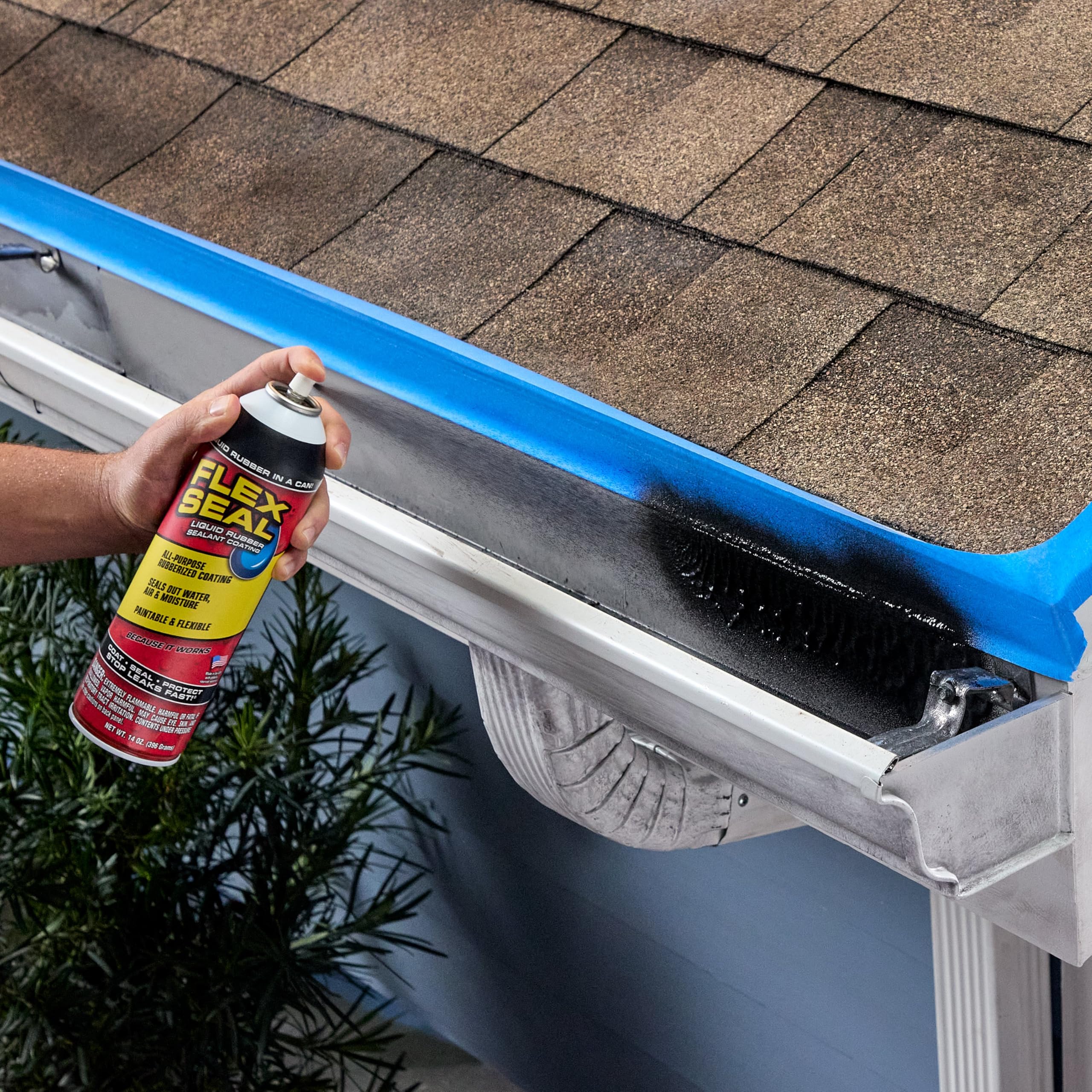 Flex Seal, 14 oz, Gray, 1-Pack, Waterproof Rubber Spray On Sealant Coating, Stop Leaks Instantly, Perfect for Gutters, Wood, RV, Campers, Roof Repair, Skylights, Windows, and More