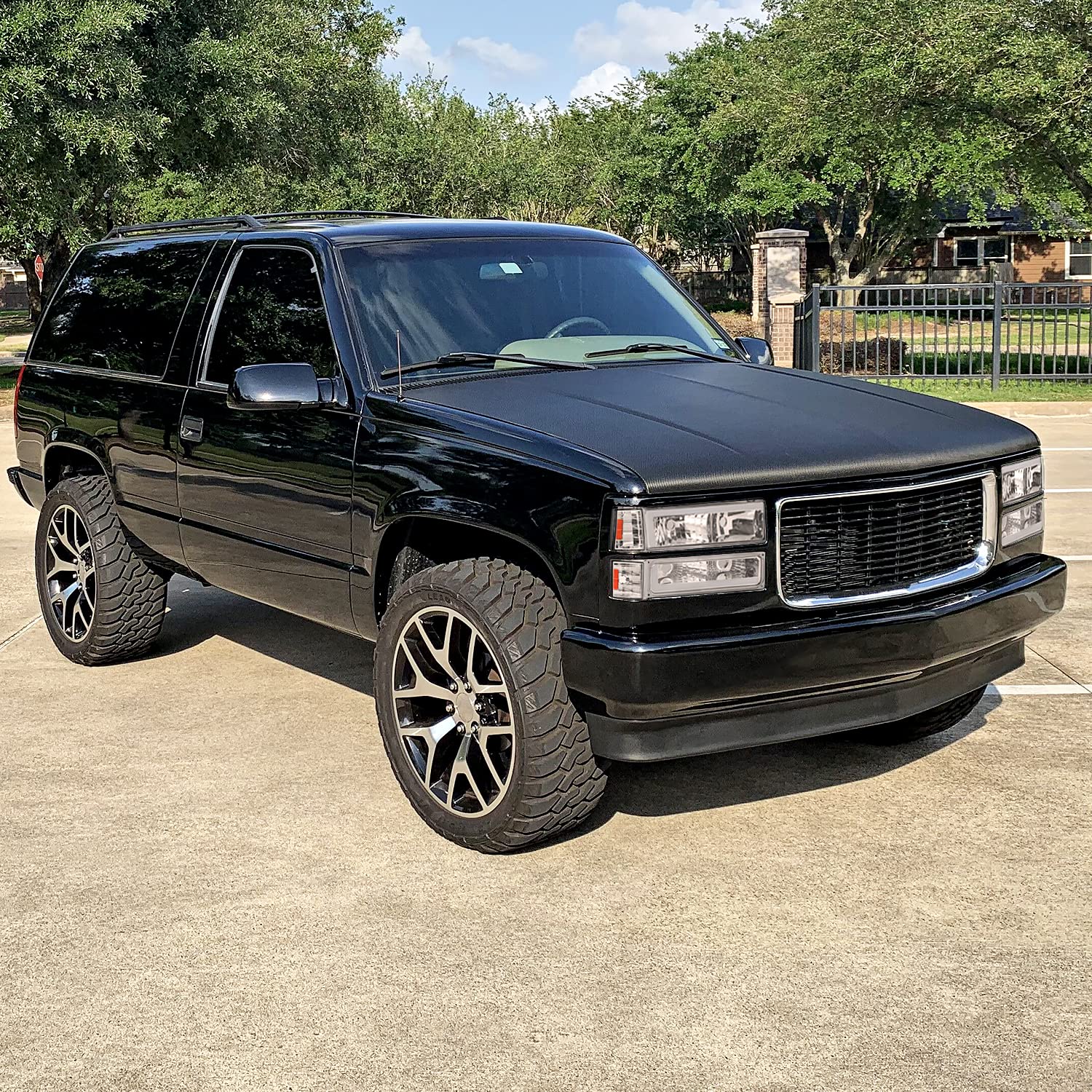 Chrome LED Tube Headlights + Bumper Parking + Corner Lights SPEC-D TUNING Compatible with 1994-1998 GMC C10 Pickup Sierra Suburban Yukon Left + Right Pair Assembly