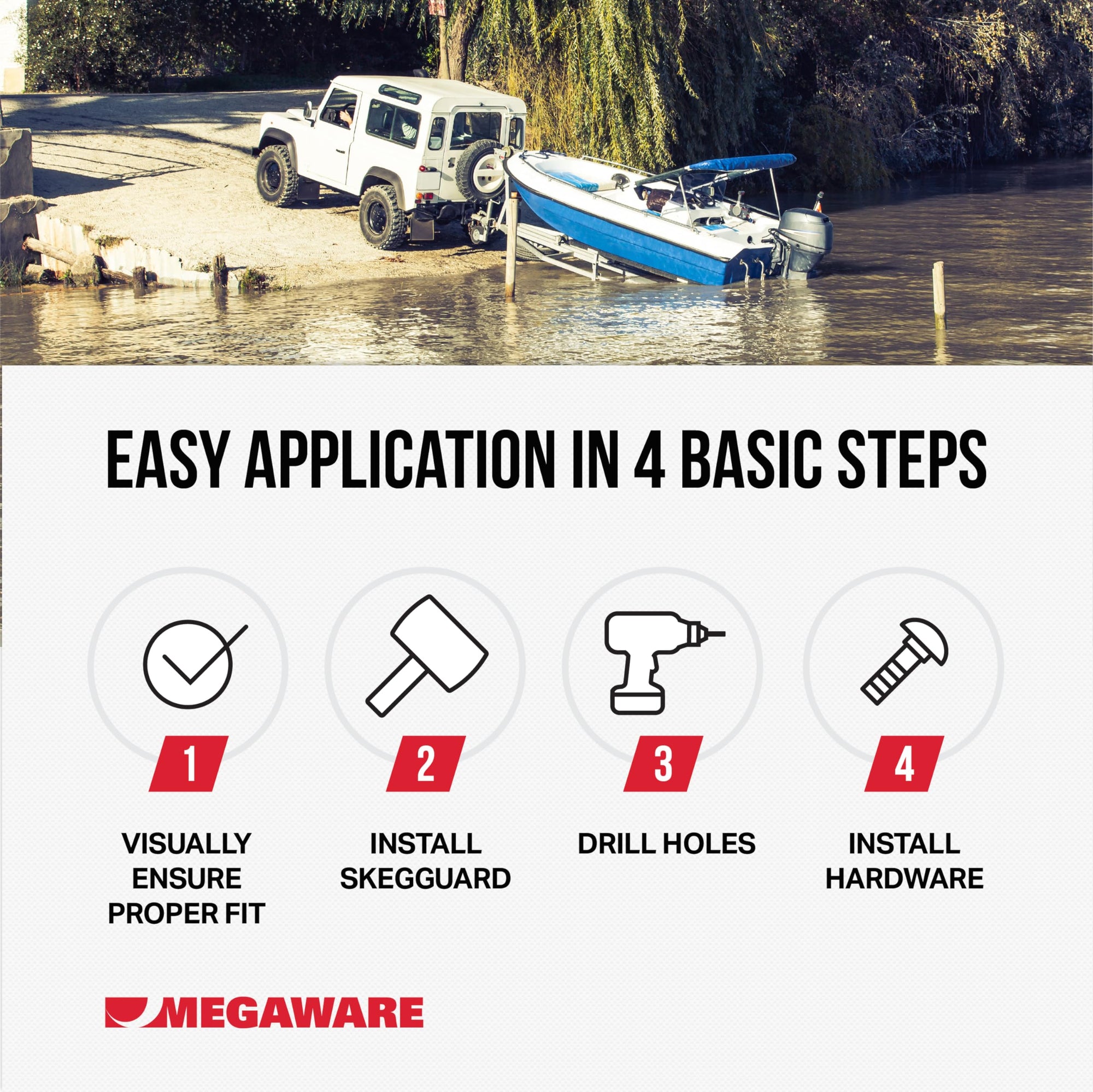 KEELGUARD MEGAWARE 27321 SKEGGUARD Fits Yamaha 50-60hp 4 Str High Thrust 2003-Present, 70hp 2002-Pres, 75HP 2003-2017, 90hp 2002-2016 316 Marine-Grade Stainless Steel Skeg Guard Protector with Drain