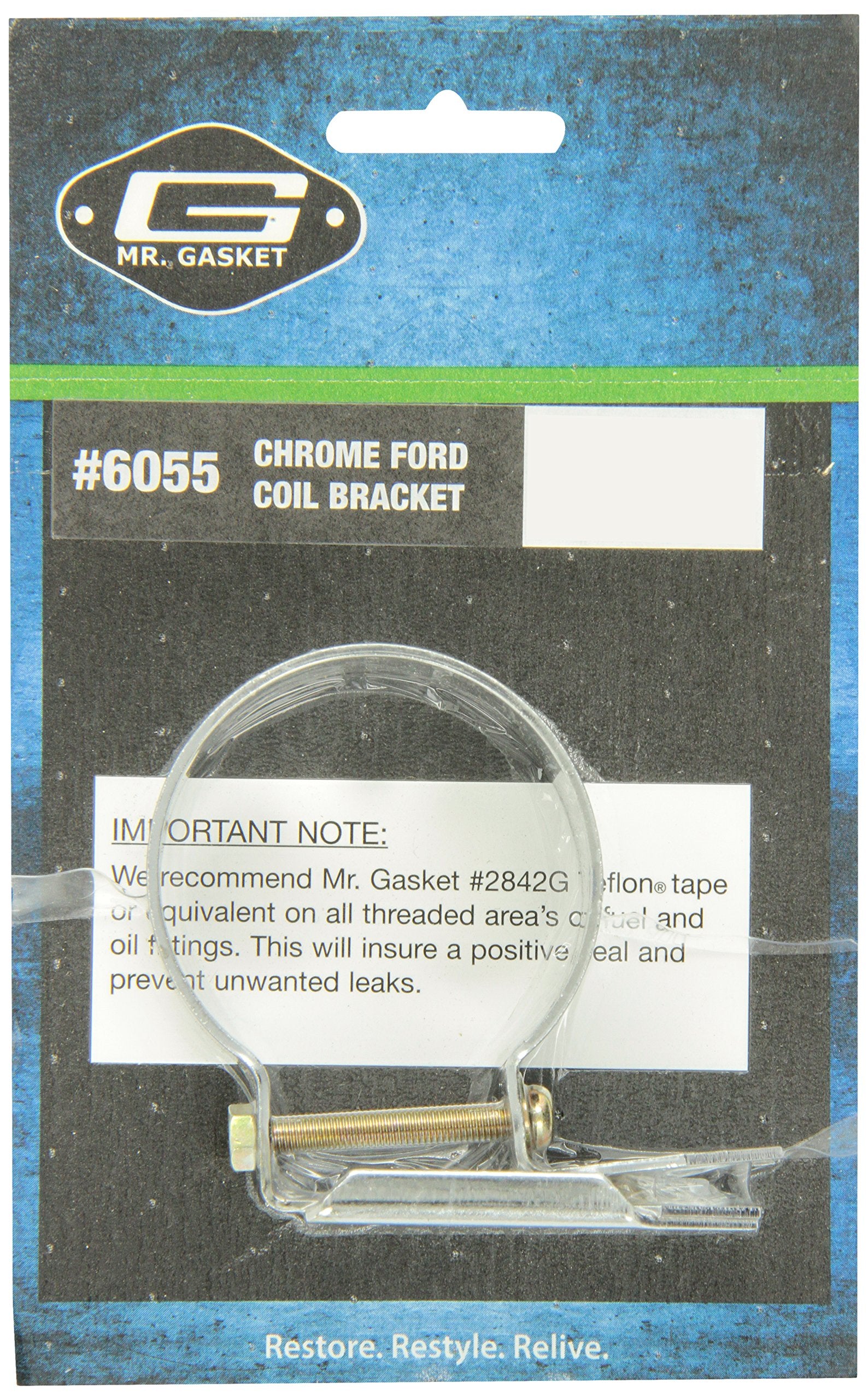 Chrome Mr. Gasket 6055 Coil Bracket for Ford