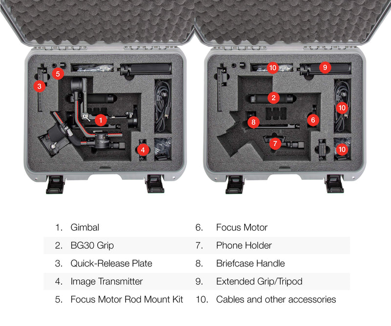 Nanuk Hard Case Waterproof with Foam Insert for DJI Ronin RS 2 and Pro Combo Version - Silver (930-RONS25)